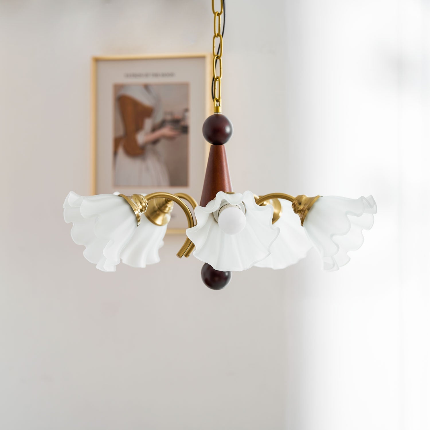 Ilvinan Traditionelle Eleganz Holz Glas Kronleuchter-Letslighting