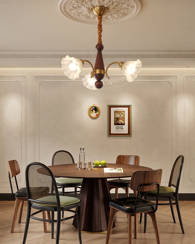 Ilvinan Traditionelle Eleganz Holz Glas Kronleuchter-Letslighting