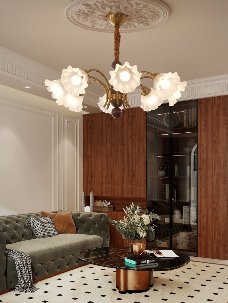 Ilvinan Traditionelle Eleganz Holz Glas Kronleuchter-Letslighting