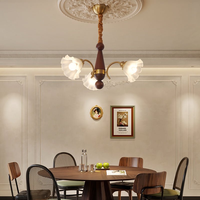Ilvinan Traditionelle Eleganz Holz Glas Kronleuchter-Letslighting