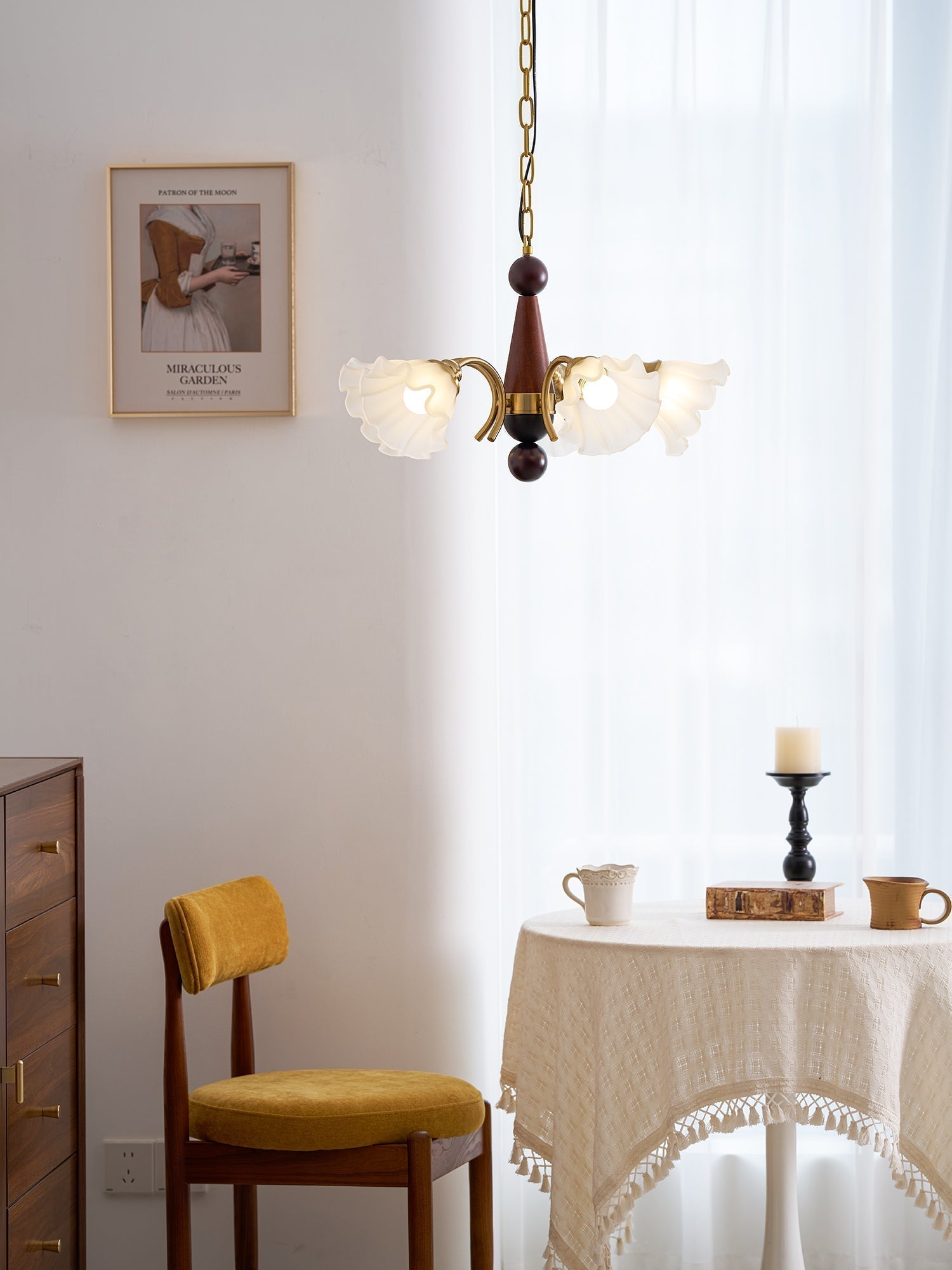 Ilvinan Traditionelle Eleganz Holz Glas Kronleuchter-Letslighting