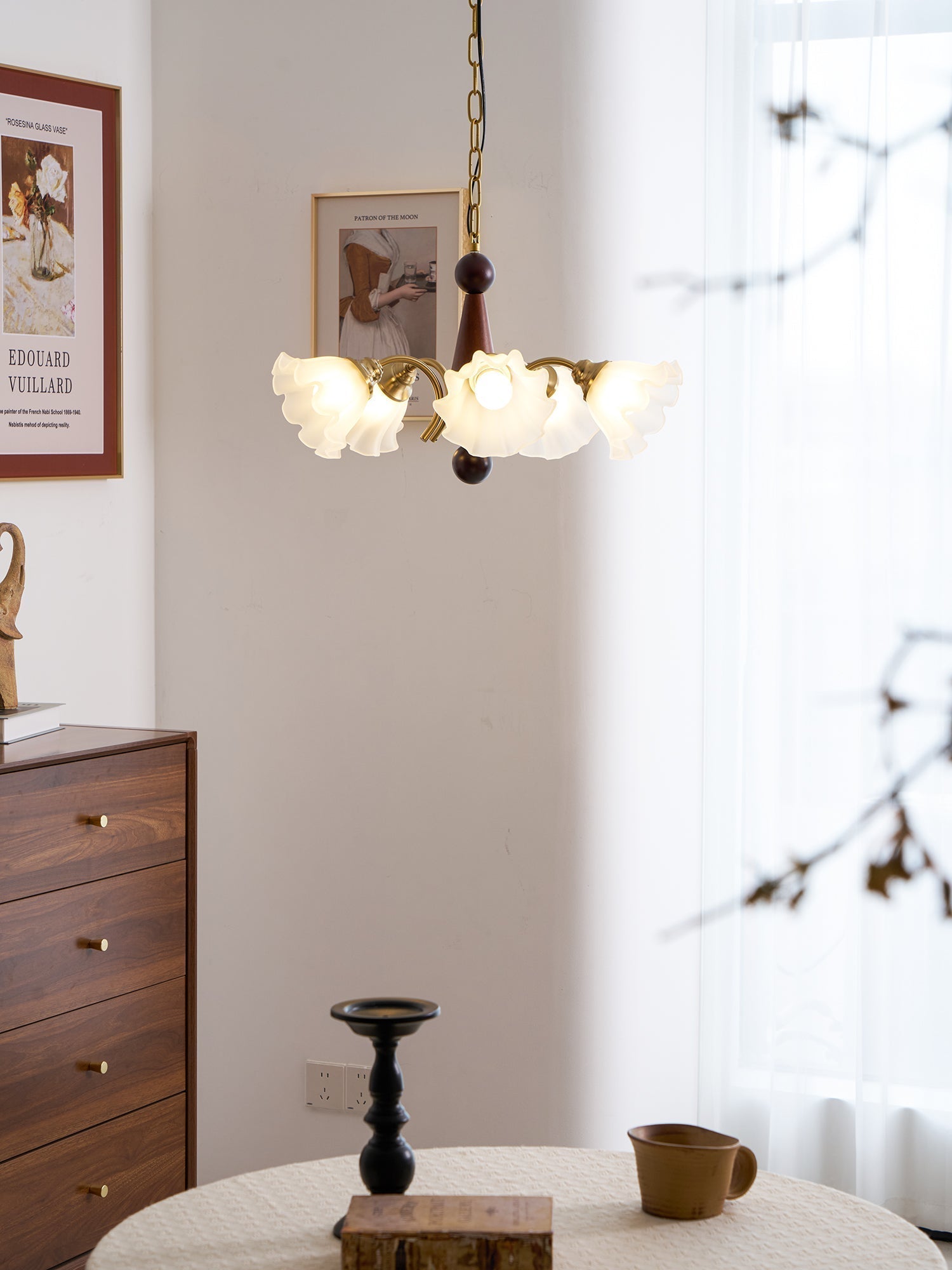 Ilvinan Traditionelle Eleganz Holz Glas Kronleuchter-Letslighting