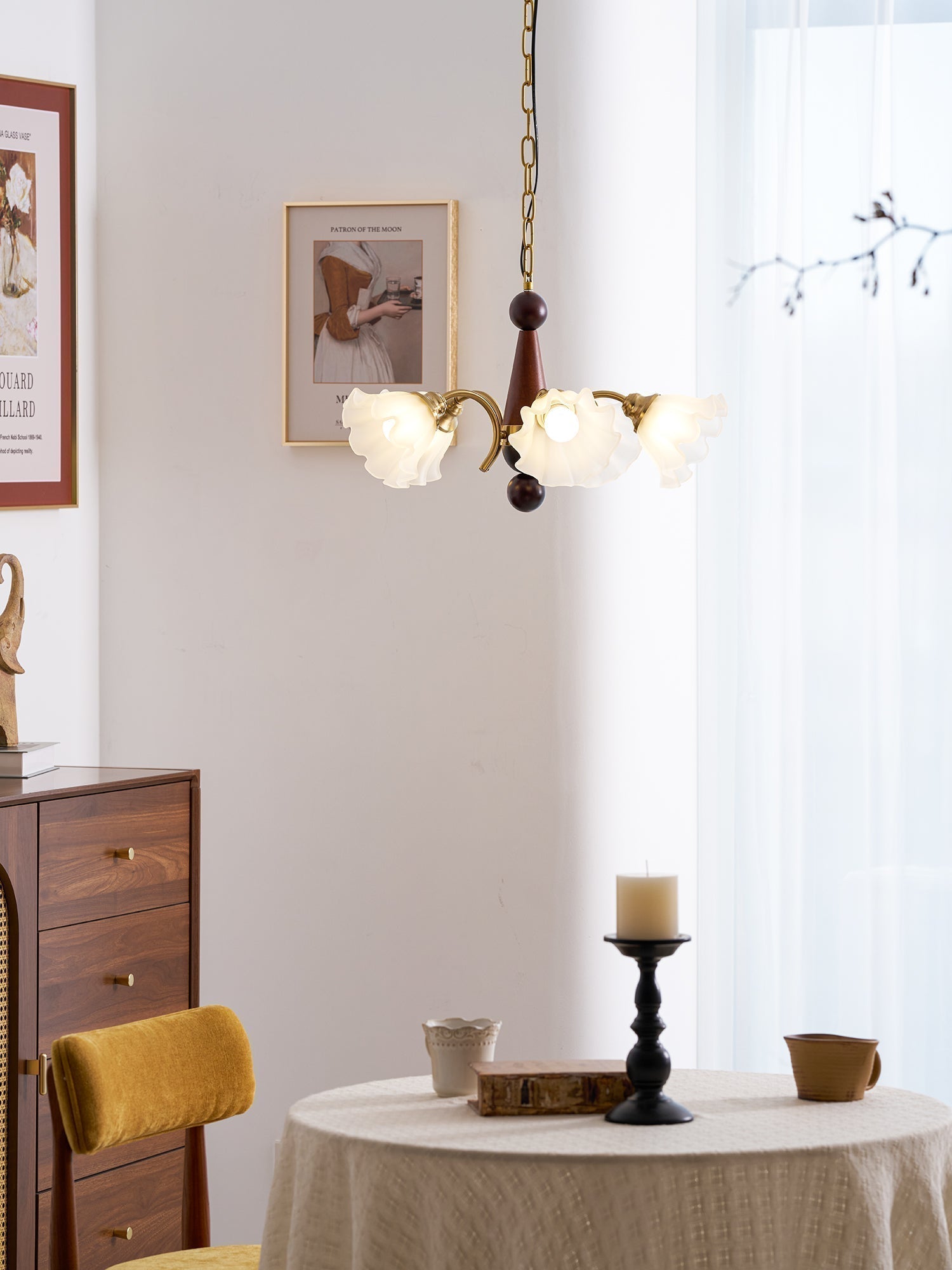 Ilvinan Traditionelle Eleganz Holz Glas Kronleuchter-Letslighting