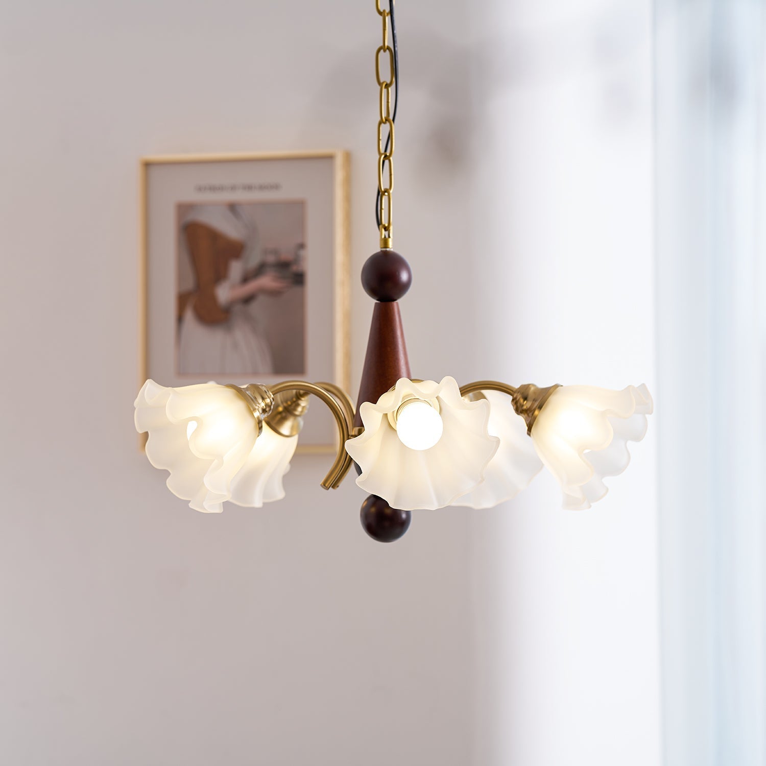 Ilvinan Traditionelle Eleganz Holz Glas Kronleuchter-Letslighting