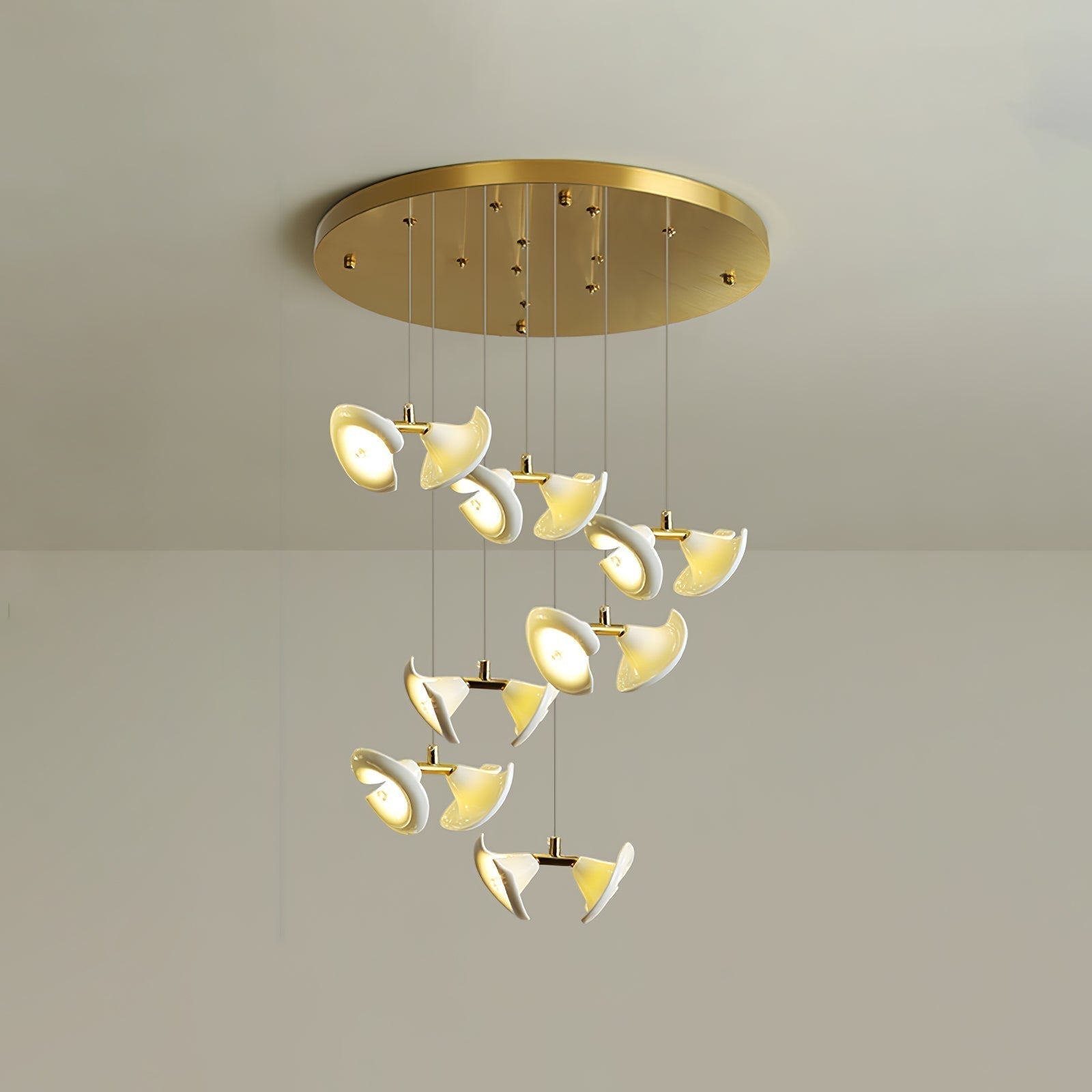 Ernoreth Art-Deco-Keramik-Kronleuchter-Letslighting