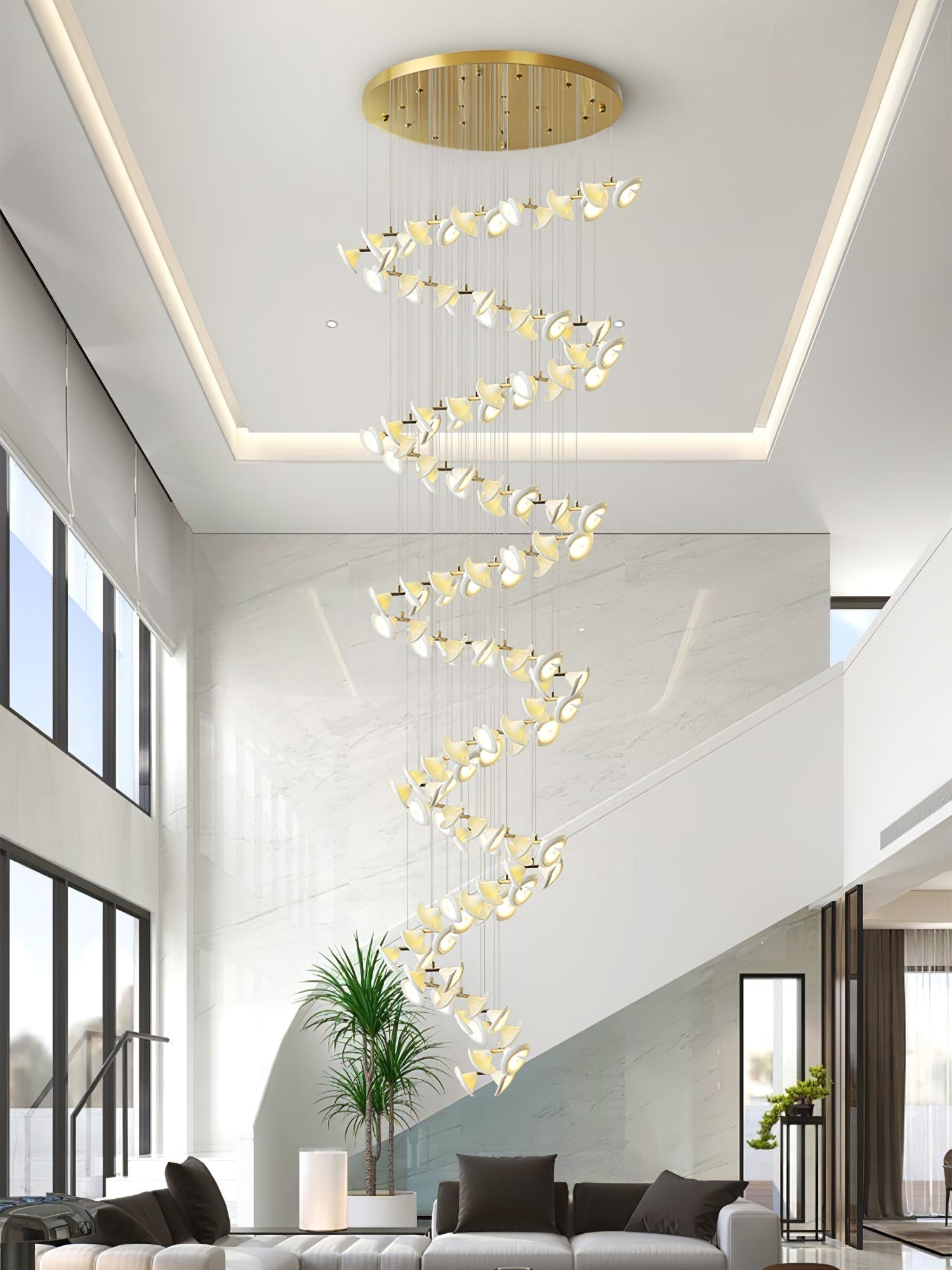 Ernoreth Art-Deco-Keramik-Kronleuchter-Letslighting