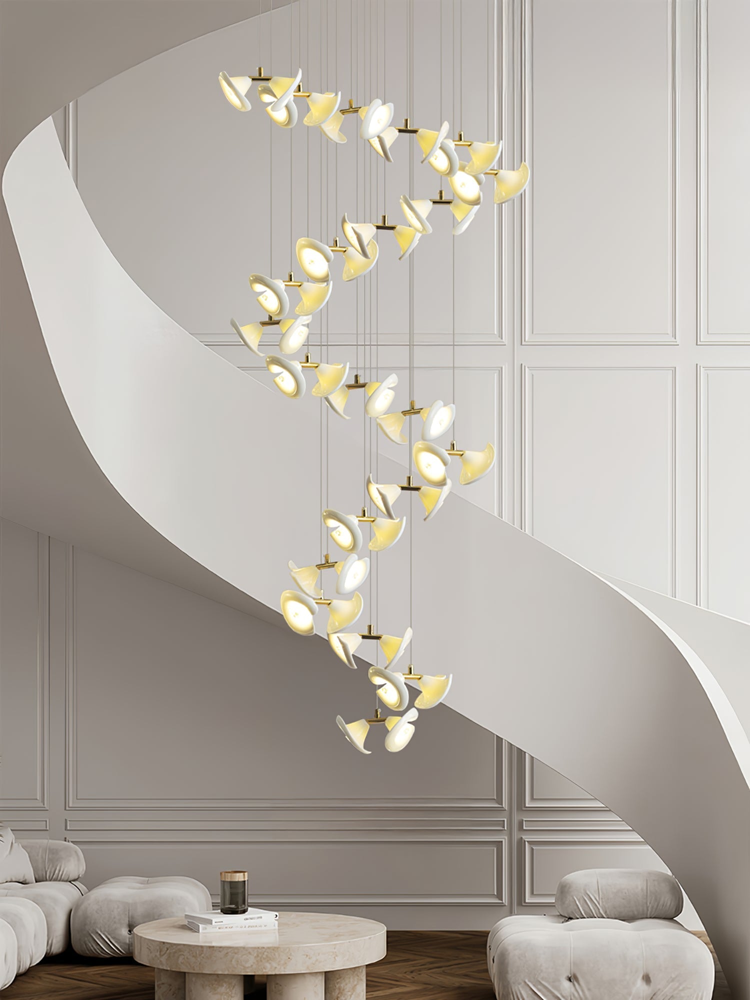 Ernoreth Art-Deco-Keramik-Kronleuchter-Letslighting