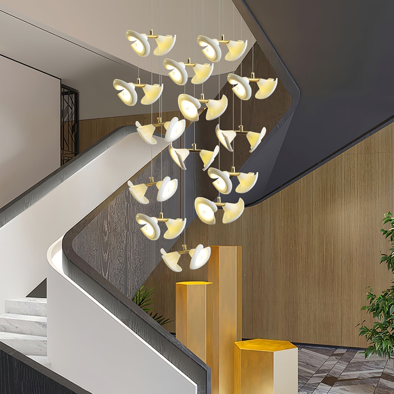 Ernoreth Art-Deco-Keramik-Kronleuchter-Letslighting
