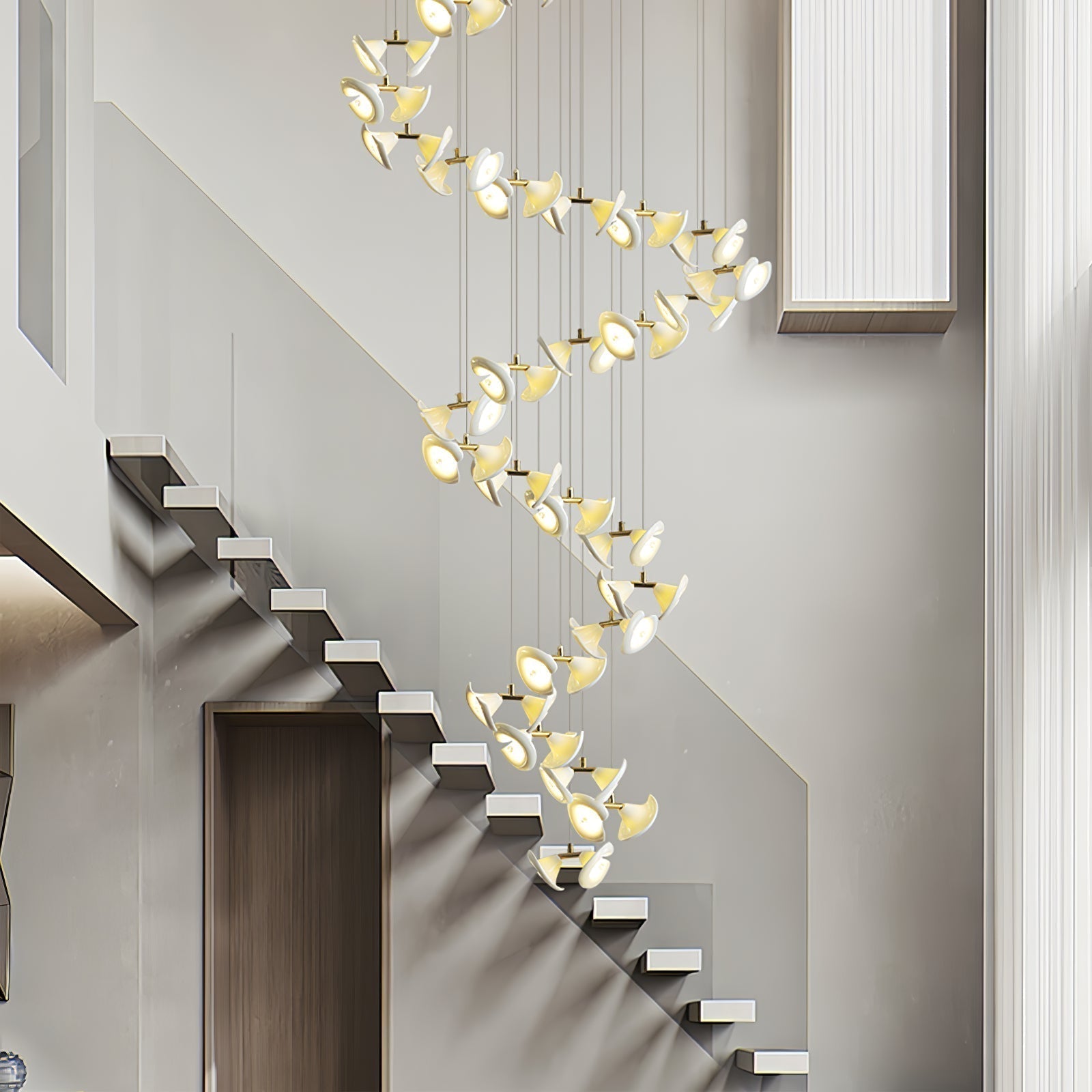Ernoreth Art-Deco-Keramik-Kronleuchter-Letslighting