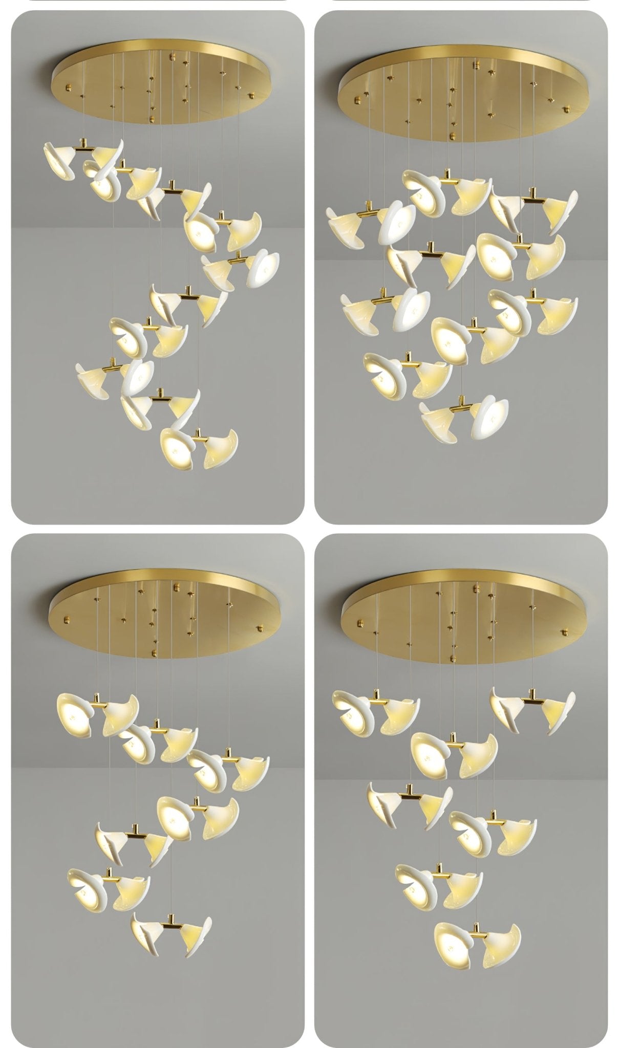 Ernoreth Art-Deco-Keramik-Kronleuchter-Letslighting