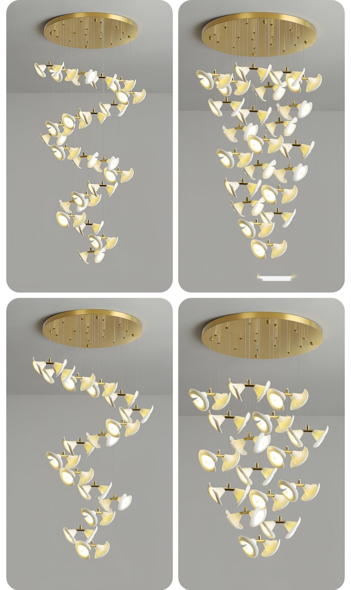 Ernoreth Art-Deco-Keramik-Kronleuchter-Letslighting