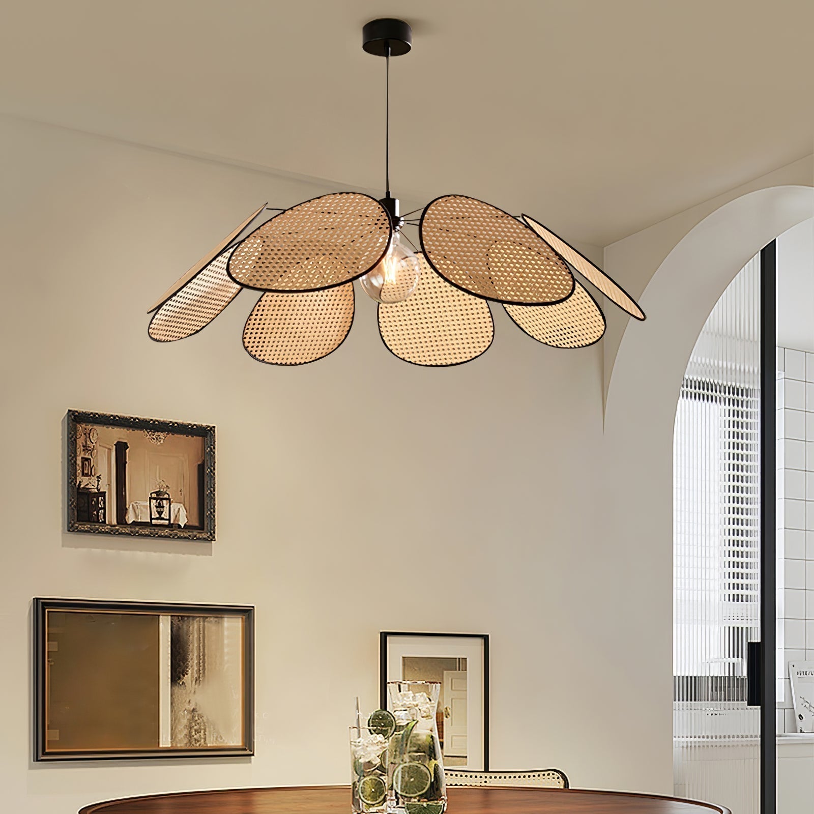 Orvara Blossom Petal Rattan Pendant Lamp-Letslighting