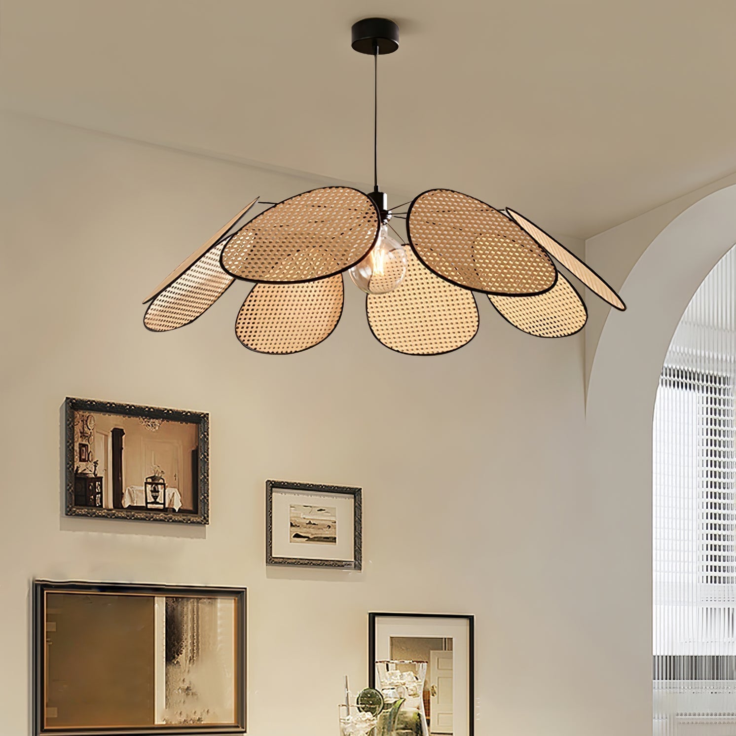 Orvara Blossom Petal Rattan Pendant Lamp-Letslighting