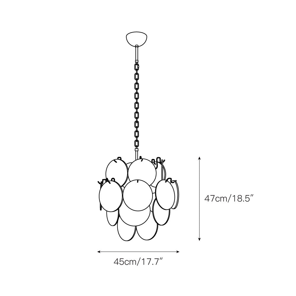BlWaegnuvyj Individual Creativity Disc Metal Glass Chandelier - Letslighting