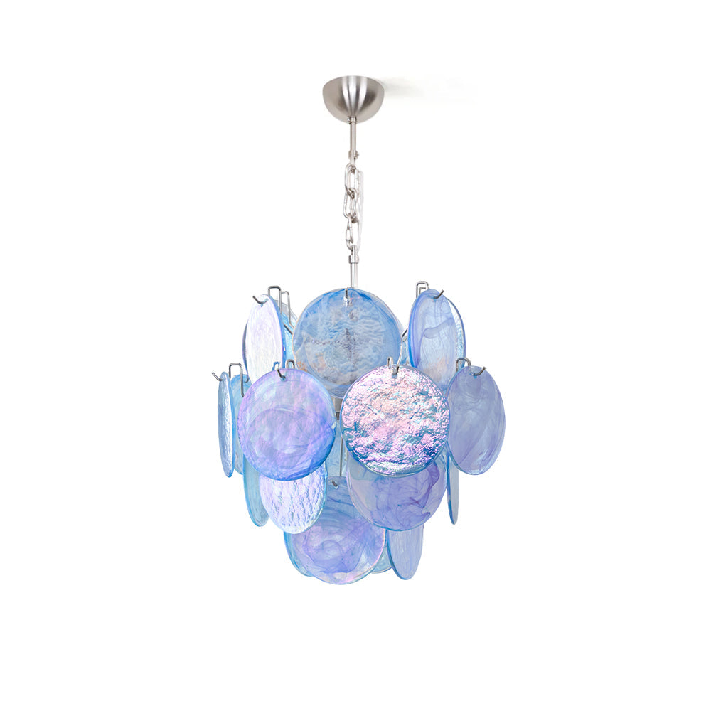 BlWaegnuvyj Individual Creativity Disc Metal Glass Chandelier - Letslighting