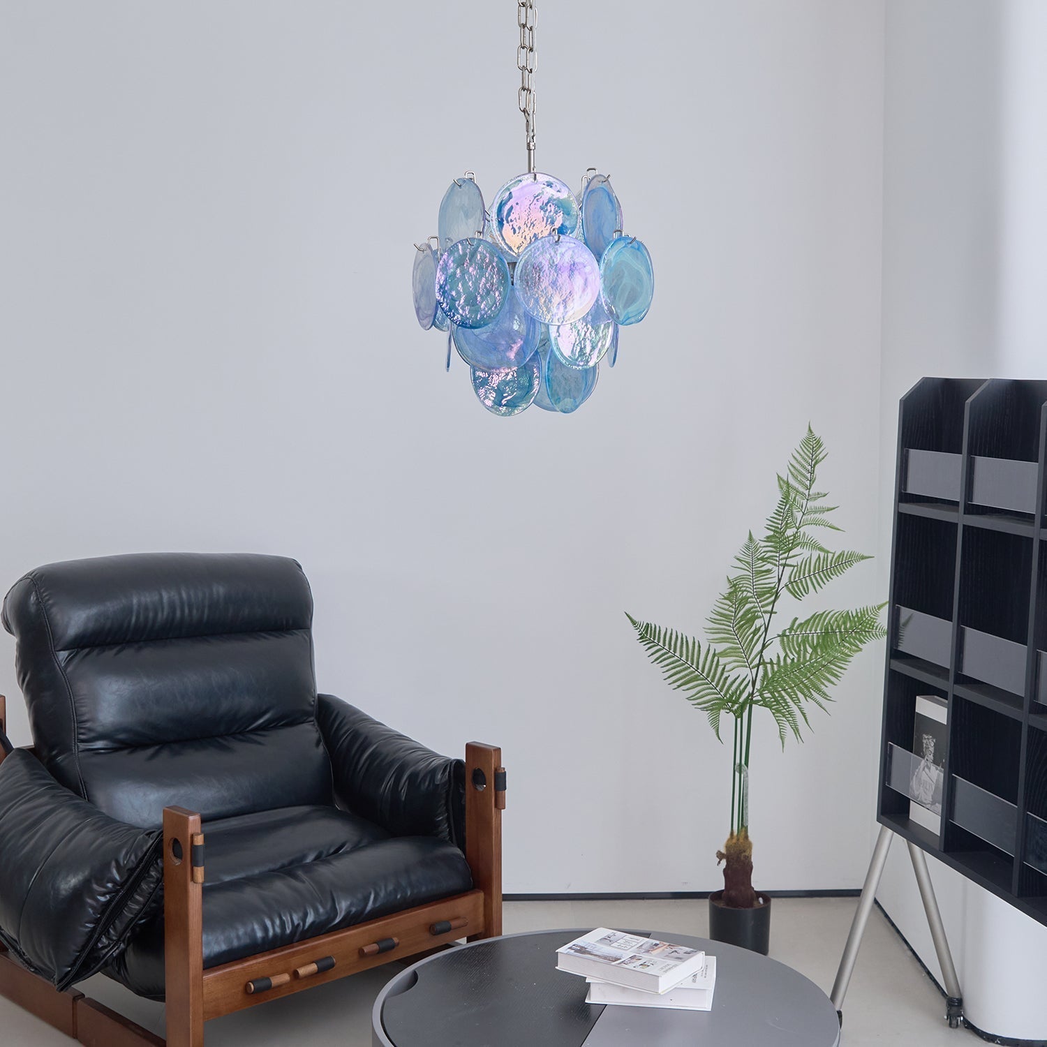 BlWaegnuvyj Individual Creativity Disc Metal Glass Chandelier - Letslighting