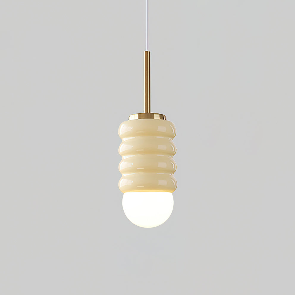 Pendelleuchte Gerippte Keramik Midcentury-Letslighting