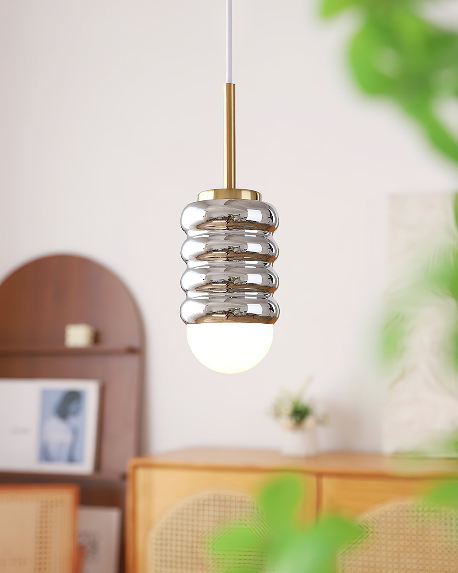 Pendelleuchte Gerippte Keramik Midcentury-Letslighting