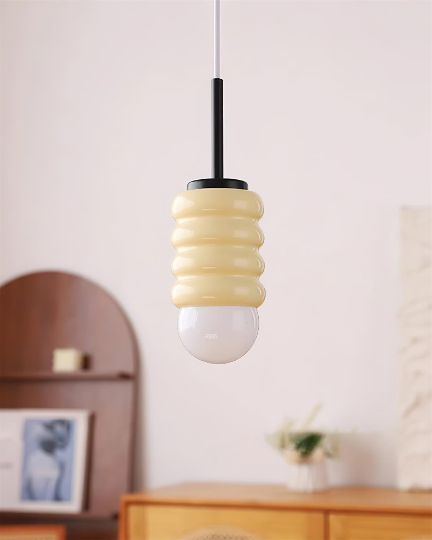 Pendelleuchte Gerippte Keramik Midcentury-Letslighting