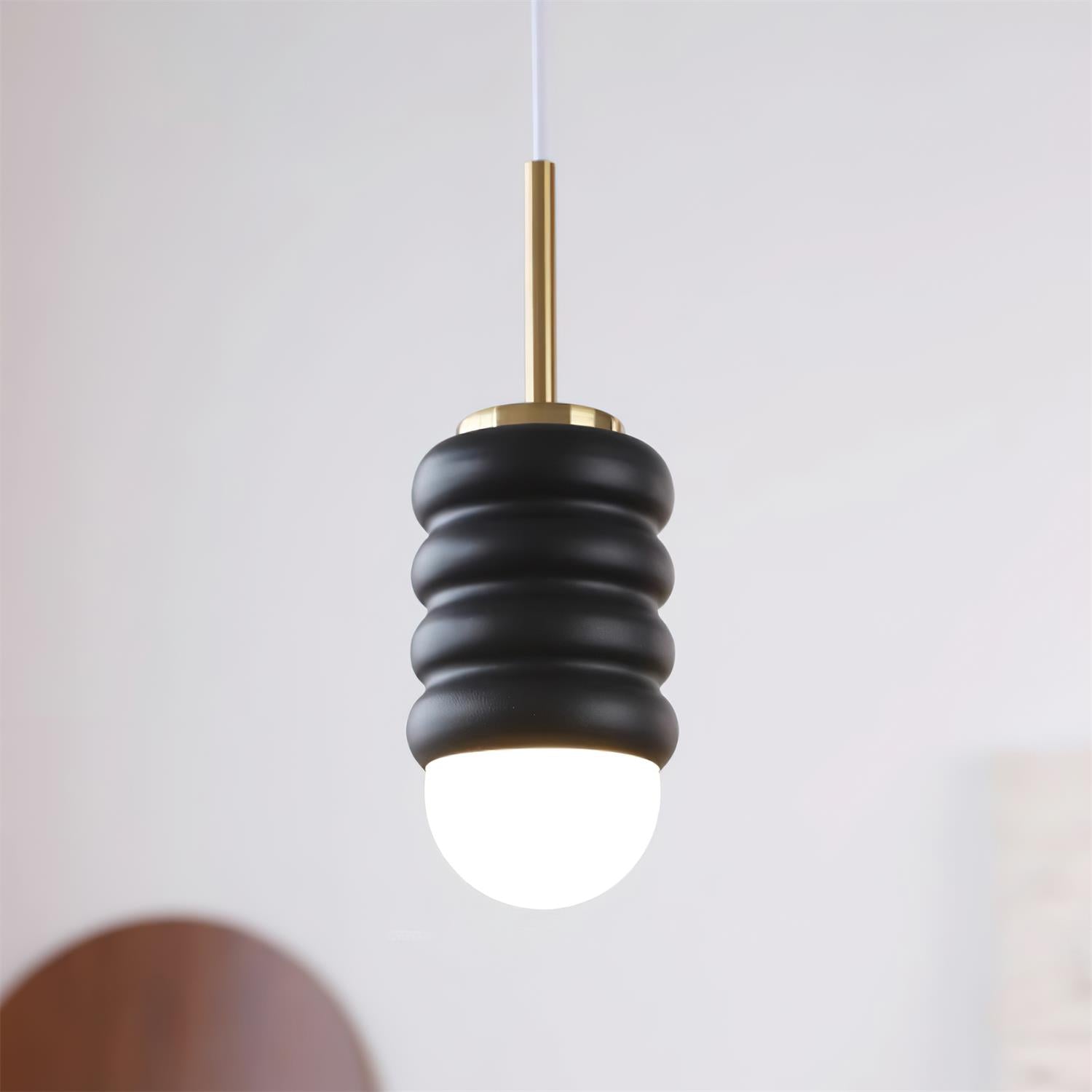 Pendelleuchte Gerippte Keramik Midcentury-Letslighting