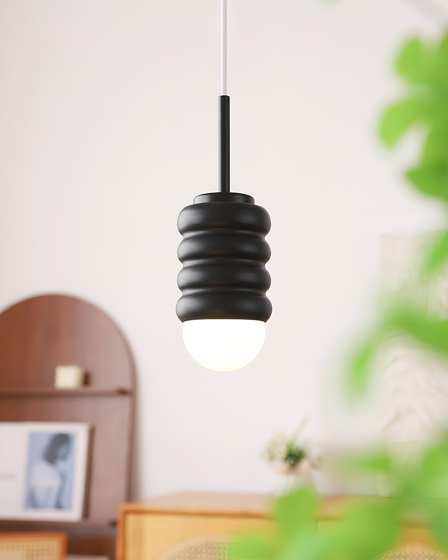 Pendelleuchte Gerippte Keramik Midcentury-Letslighting