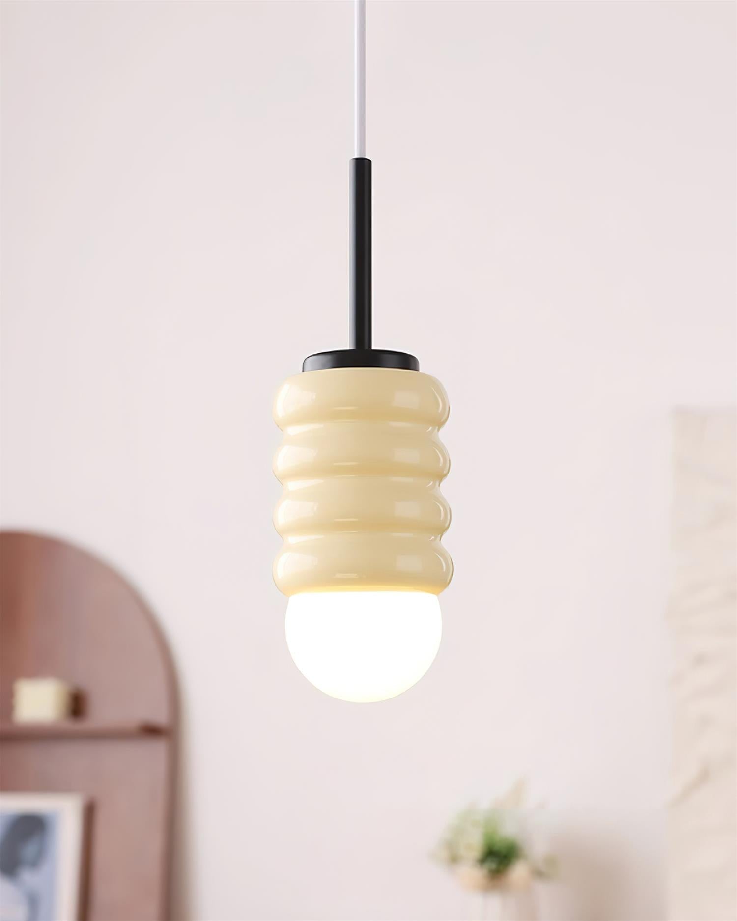 Pendelleuchte Gerippte Keramik Midcentury-Letslighting
