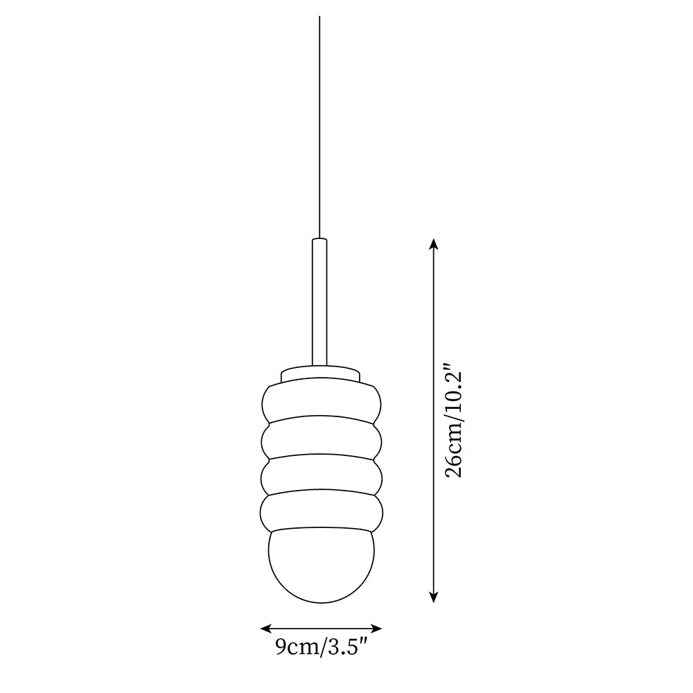 Pendelleuchte Gerippte Keramik Midcentury-Letslighting