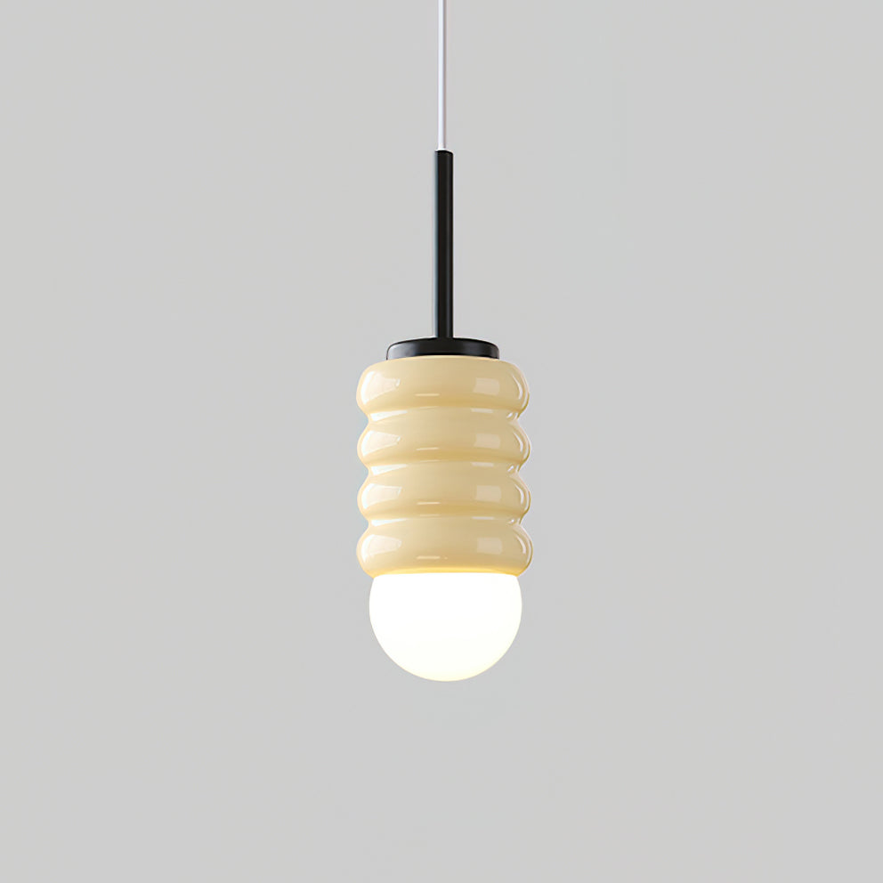 Pendelleuchte Gerippte Keramik Midcentury-Letslighting