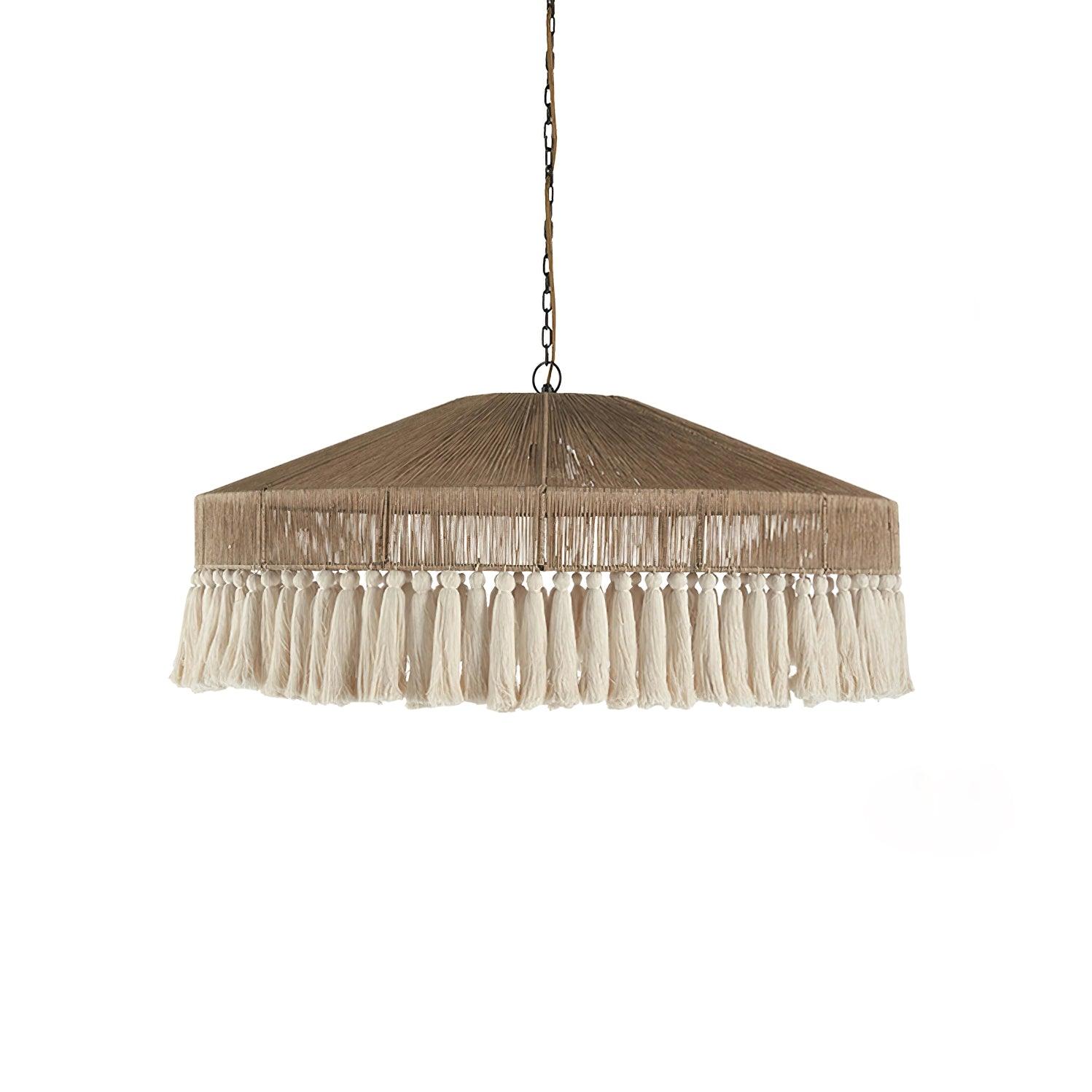 Duvia Kronleuchter Boho Quaste Naturfaser Pendelleuchte-Letslighting