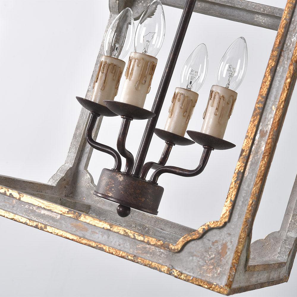 Lustra Kronleuchter Rustikal Würfel Vintage Rahmen-Letslighting