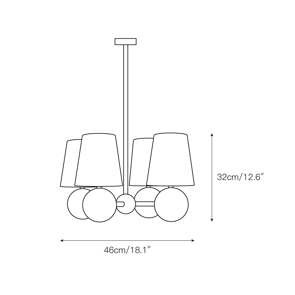 Aevuvyj Premium Elegance Brass Fabric Metal Chandelier - Letslighting