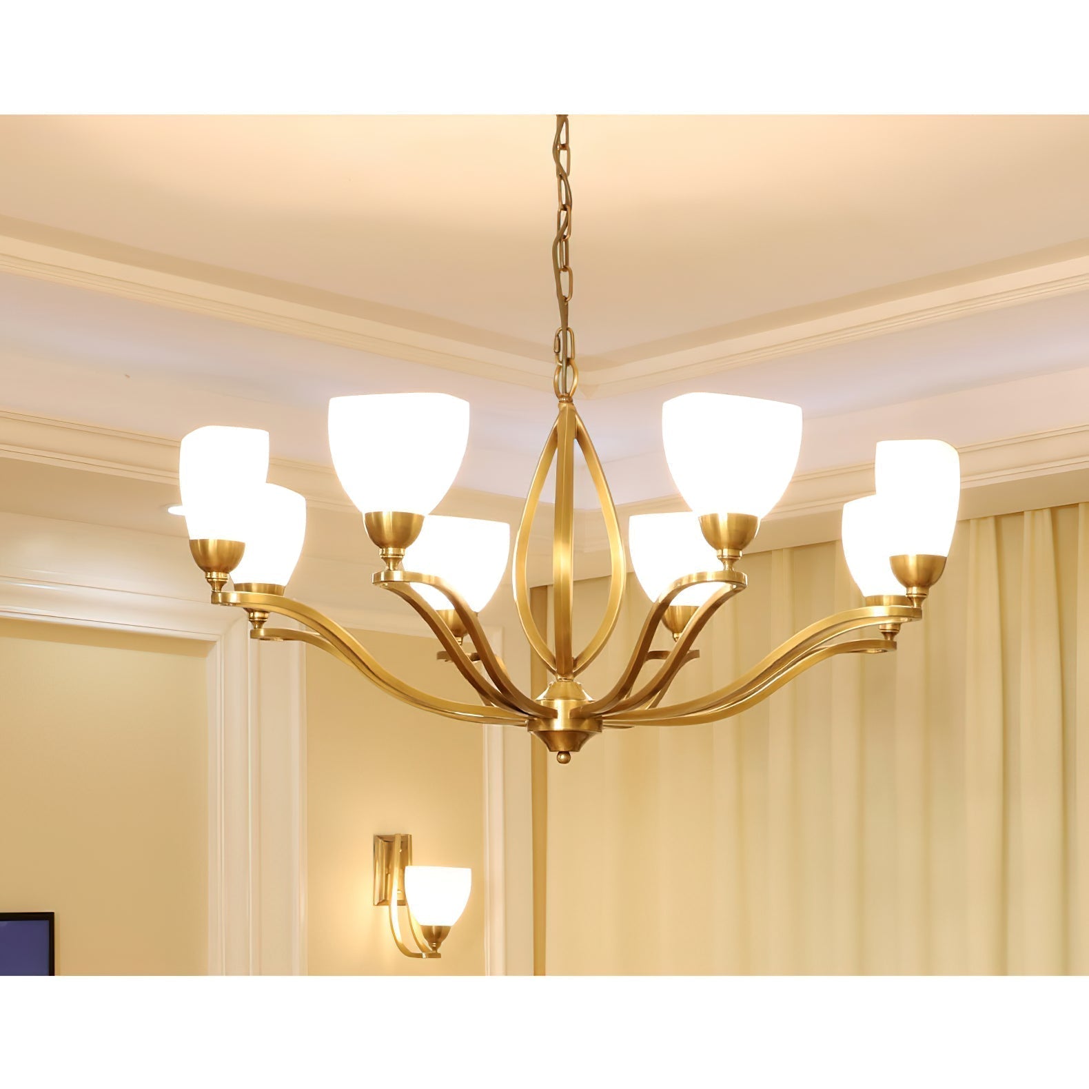 Dvaluvyj Postmoderner Luxus Messing-Glas-Kronleuchter-Letslighting