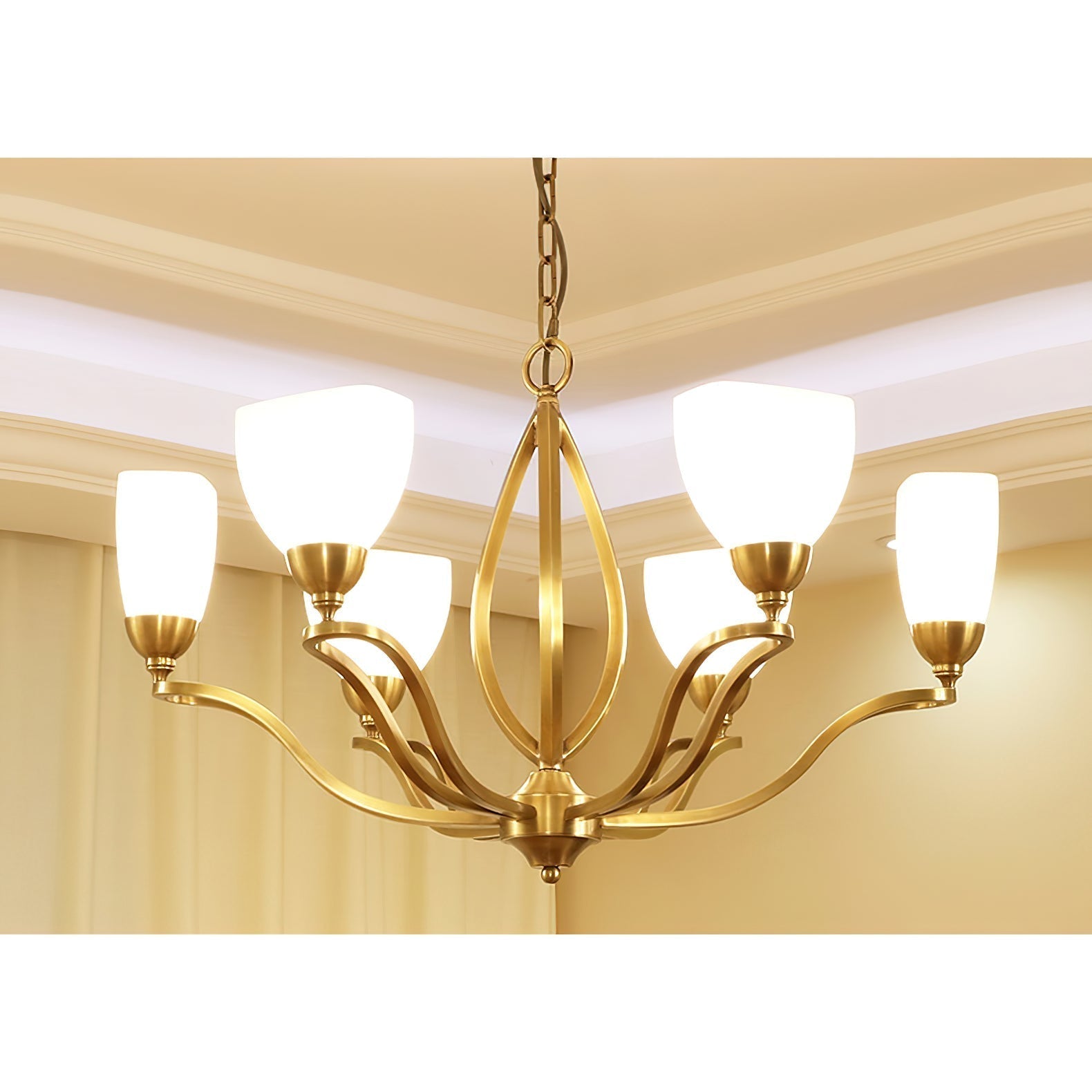 Dvaluvyj Postmoderner Luxus Messing-Glas-Kronleuchter-Letslighting