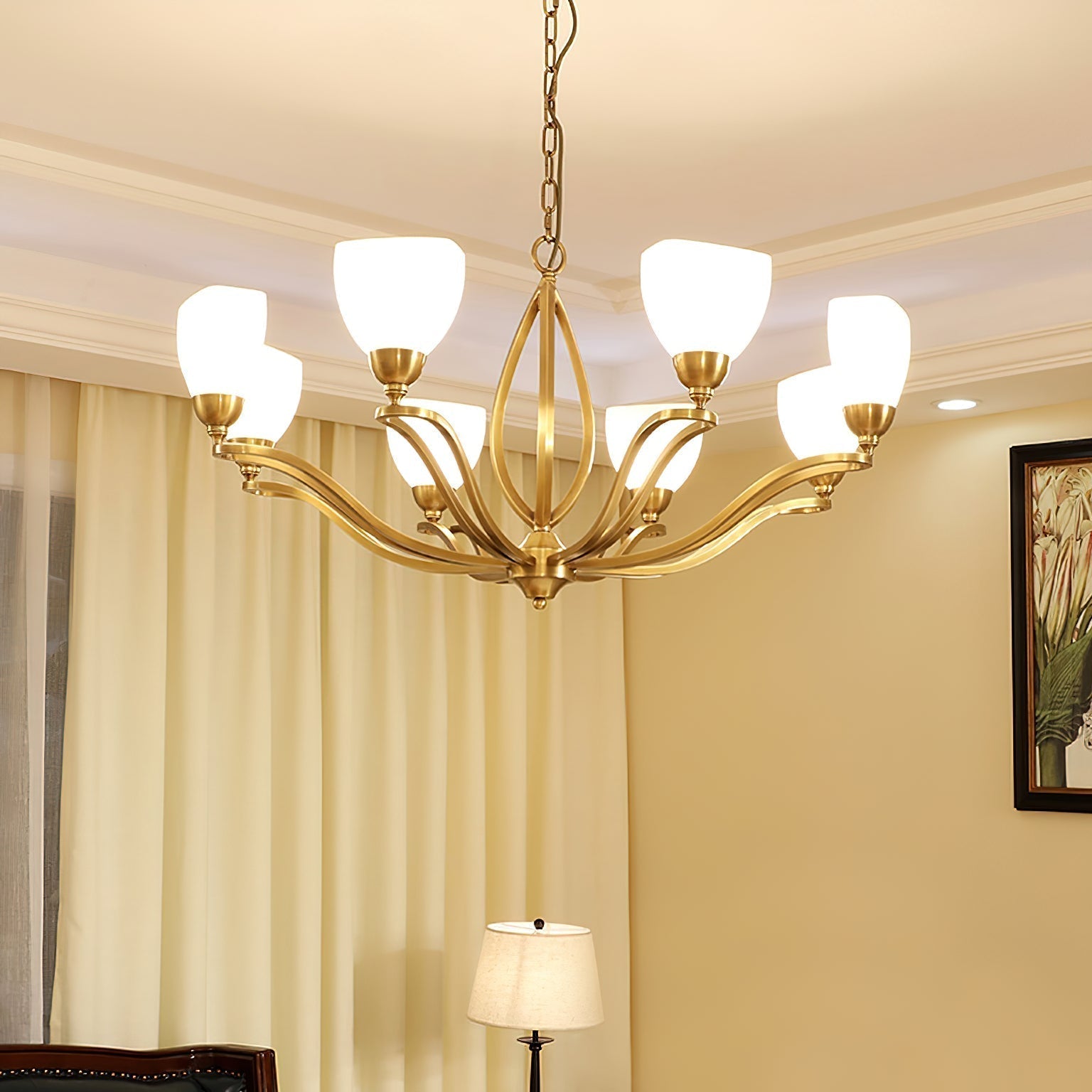 Dvaluvyj Postmoderner Luxus Messing-Glas-Kronleuchter-Letslighting
