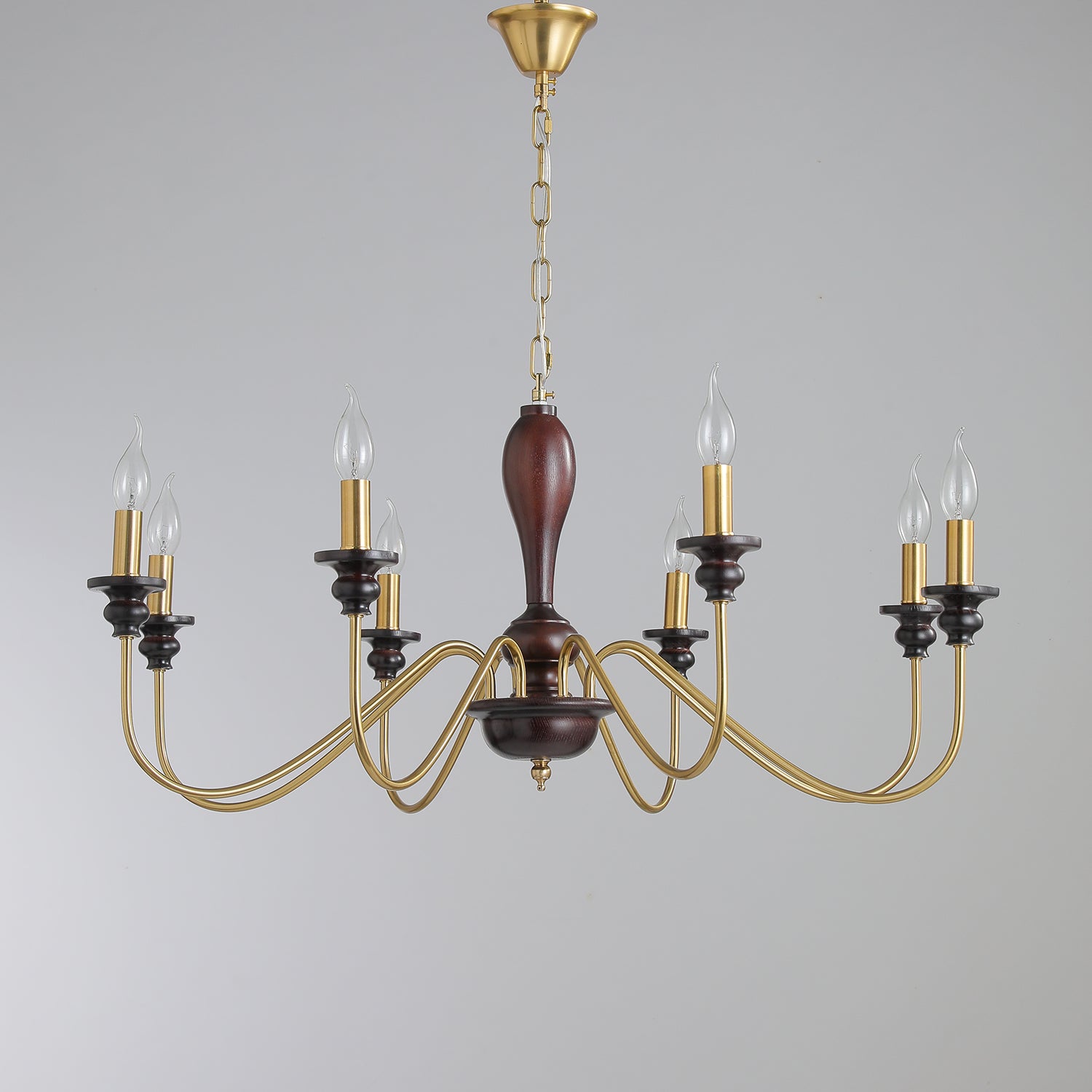 Ilvenan Traditioneller Eleganter Kronleuchter aus Vintage-Holz-Letslighting