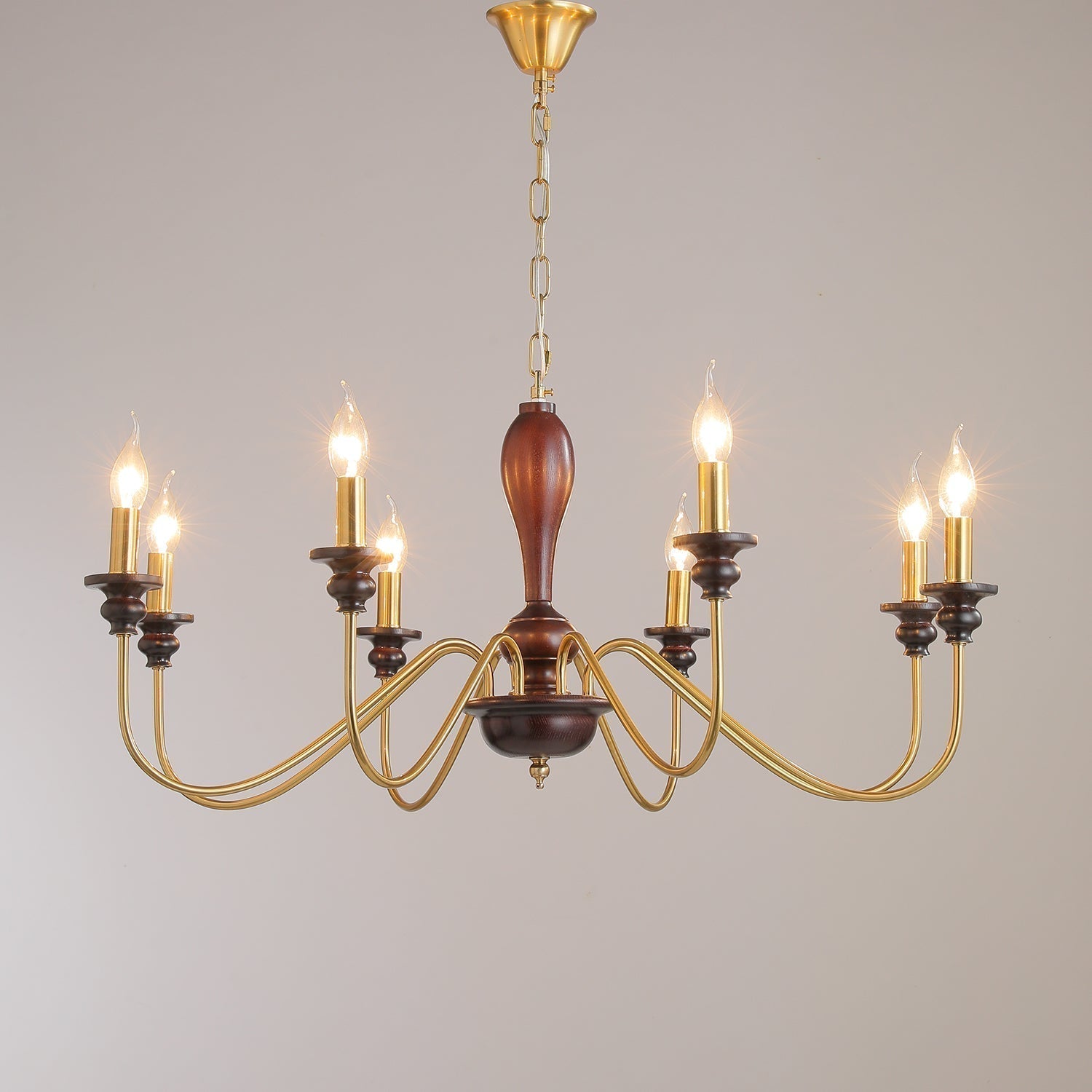 Ilvenan Traditioneller Eleganter Kronleuchter aus Vintage-Holz-Letslighting