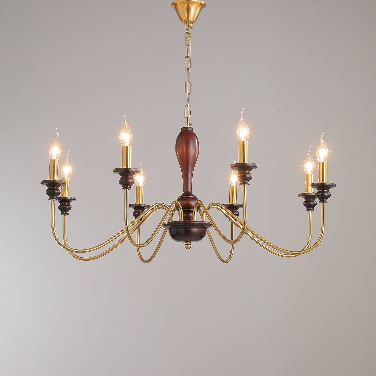 Ilvenan Traditioneller Eleganter Kronleuchter aus Vintage-Holz-Letslighting