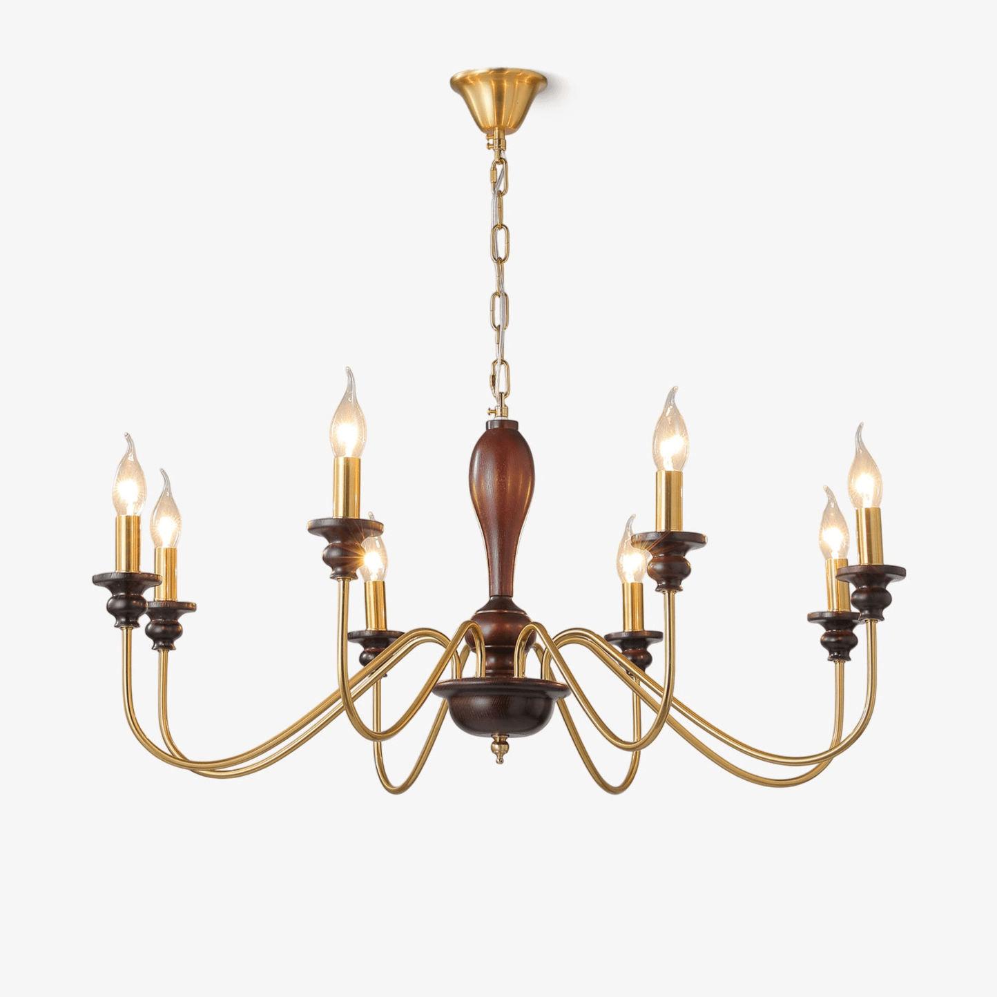 Ilvenan Traditioneller Eleganter Kronleuchter aus Vintage-Holz-Letslighting