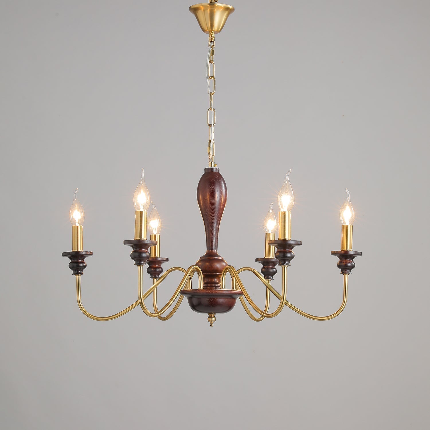 Ilvenan Traditioneller Eleganter Kronleuchter aus Vintage-Holz-Letslighting