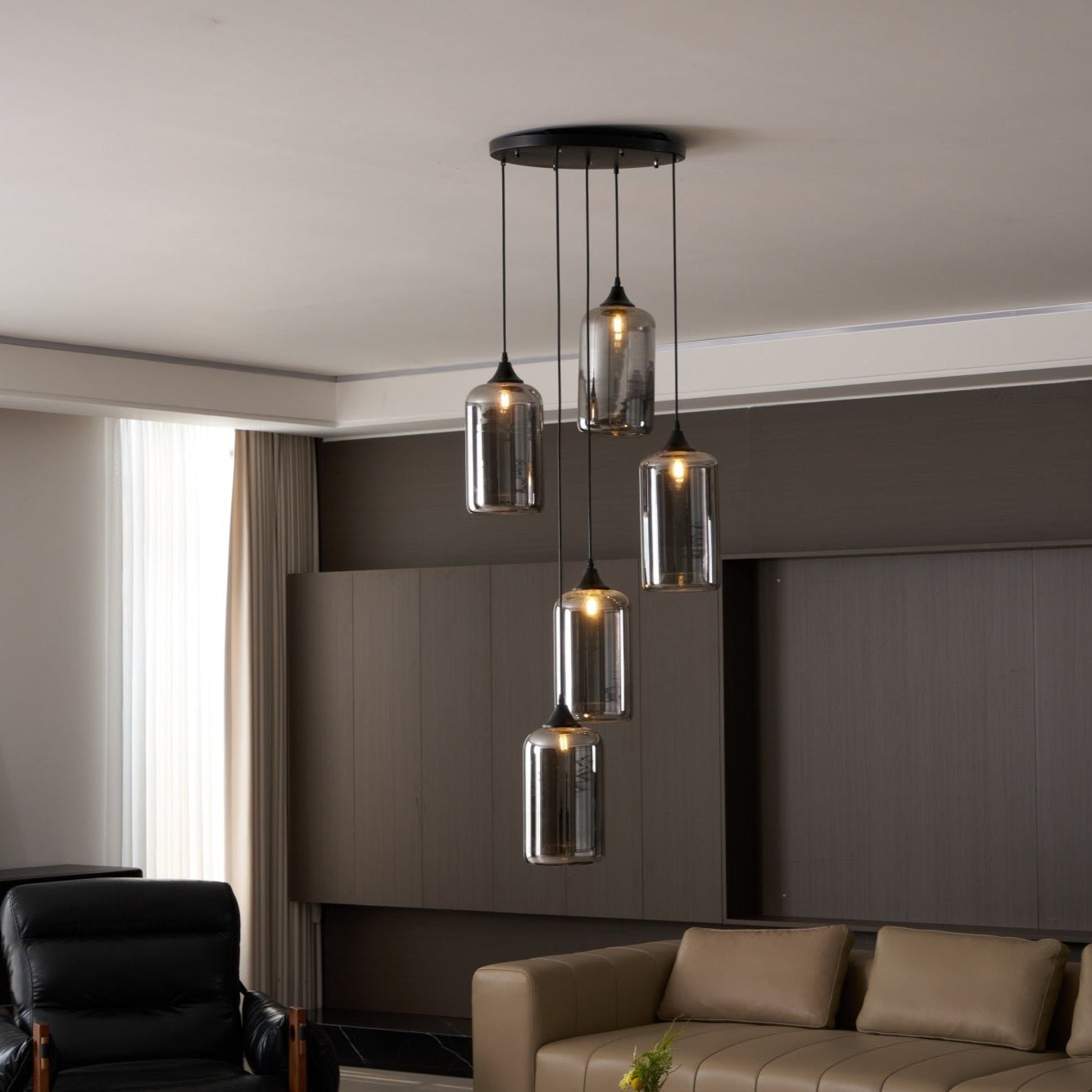 Mirelia Industrielle Pendelleuchte aus Glas-Letslighting