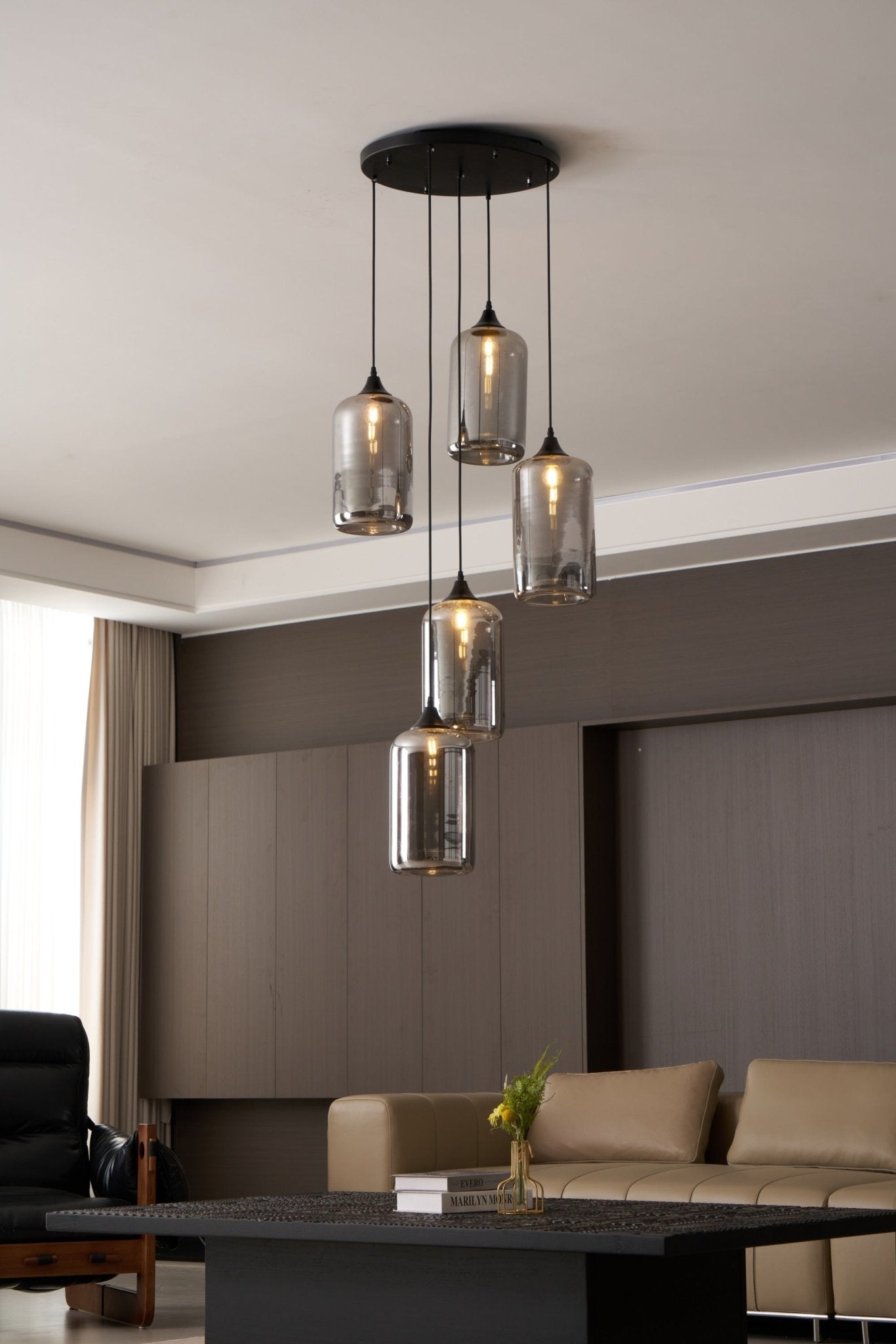 Mirelia Industrielle Pendelleuchte aus Glas-Letslighting