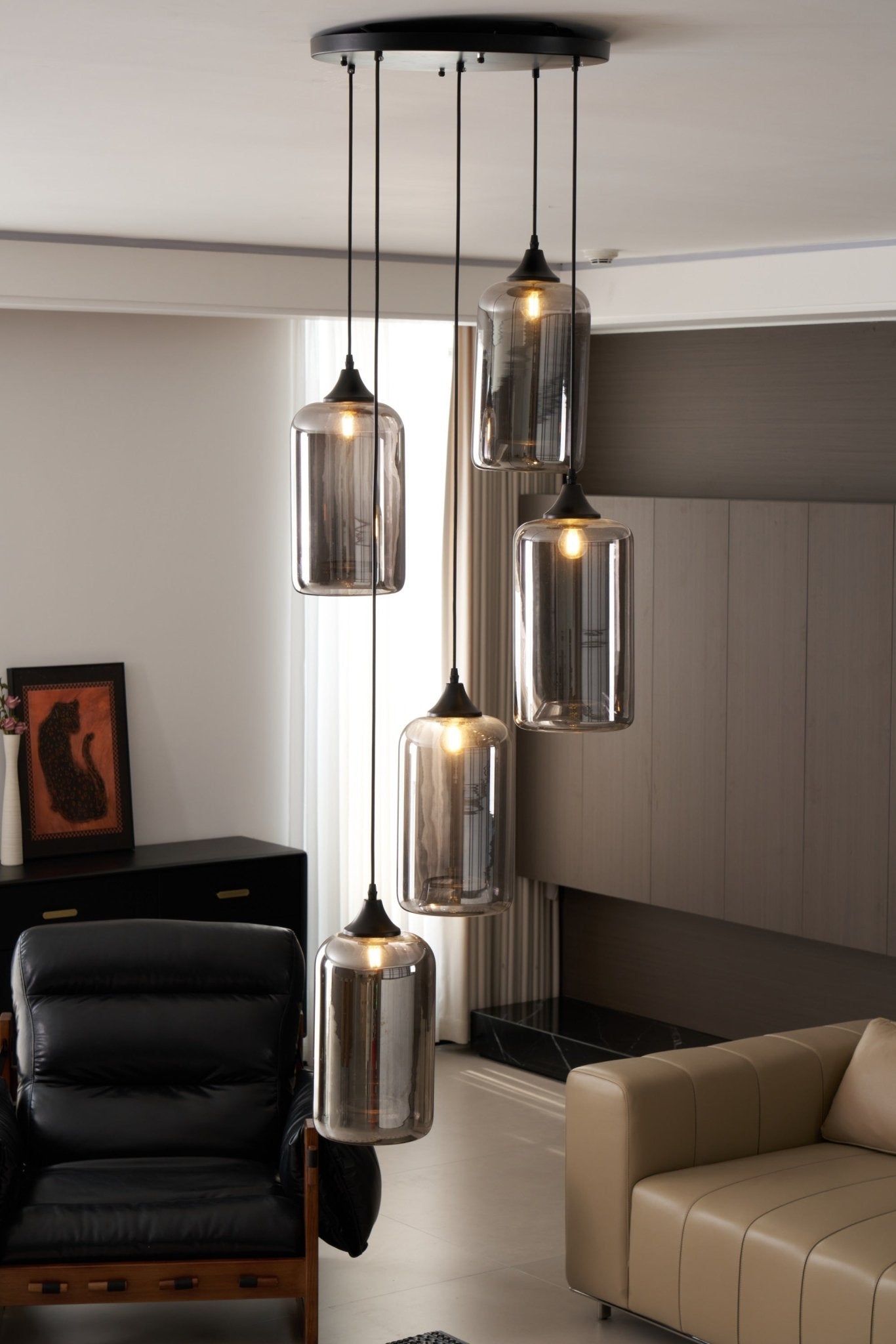 Mirelia Industrielle Pendelleuchte aus Glas-Letslighting