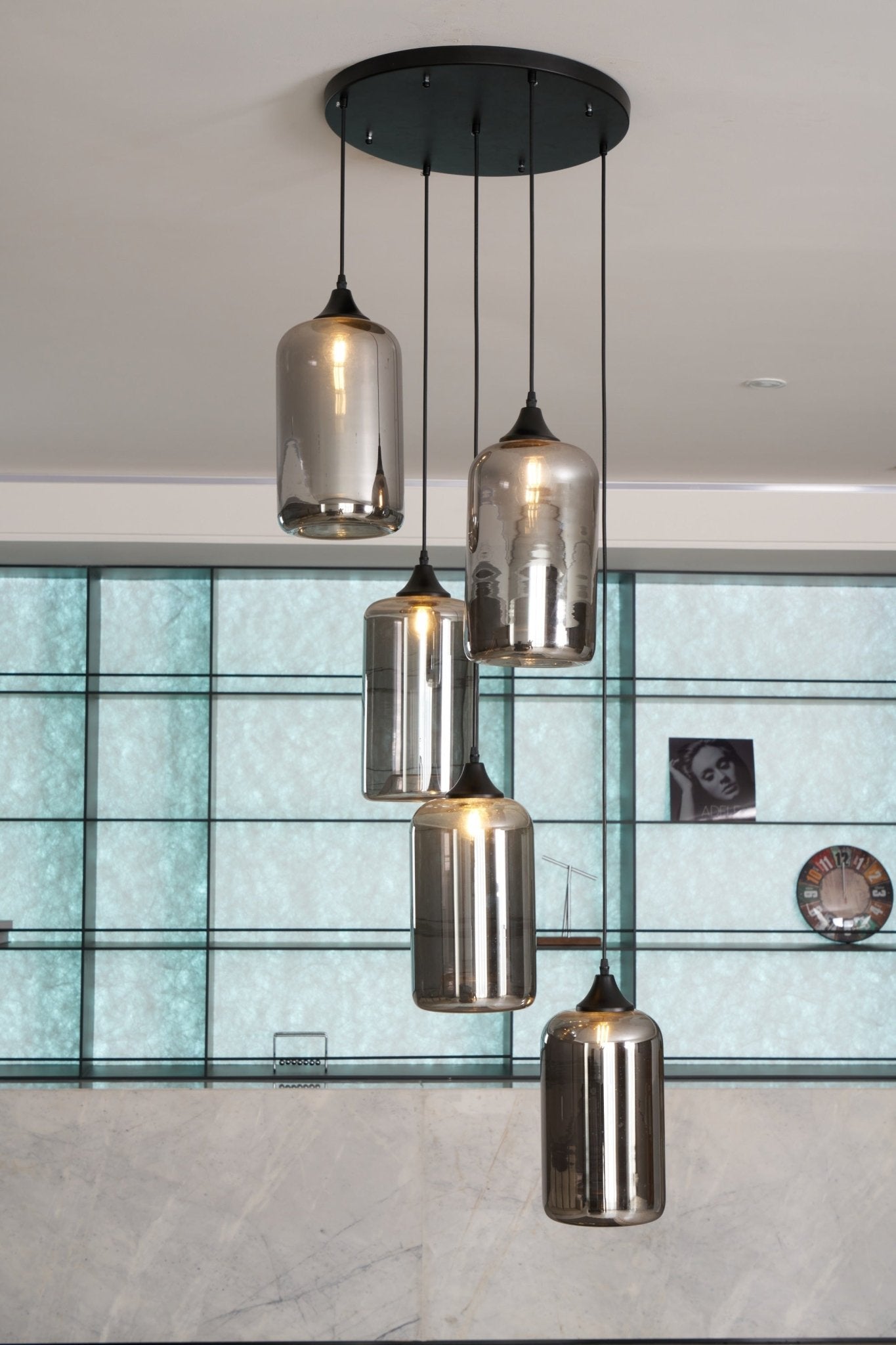 Mirelia Industrielle Pendelleuchte aus Glas-Letslighting