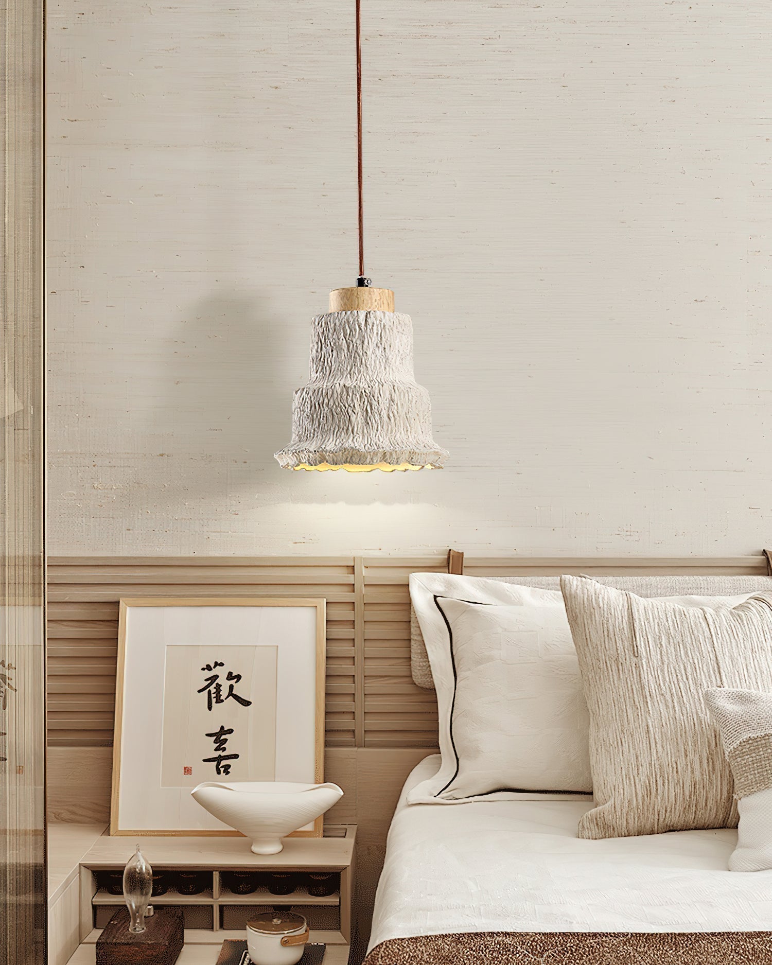 Esilara Tiered Travertine Pendant Light - Neutralighting
