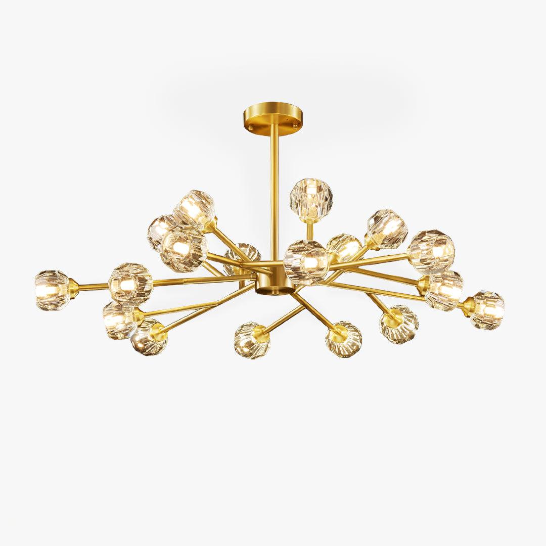 Lustra Kristallkugel Pendelleuchte Messing Cluster-Letslighting