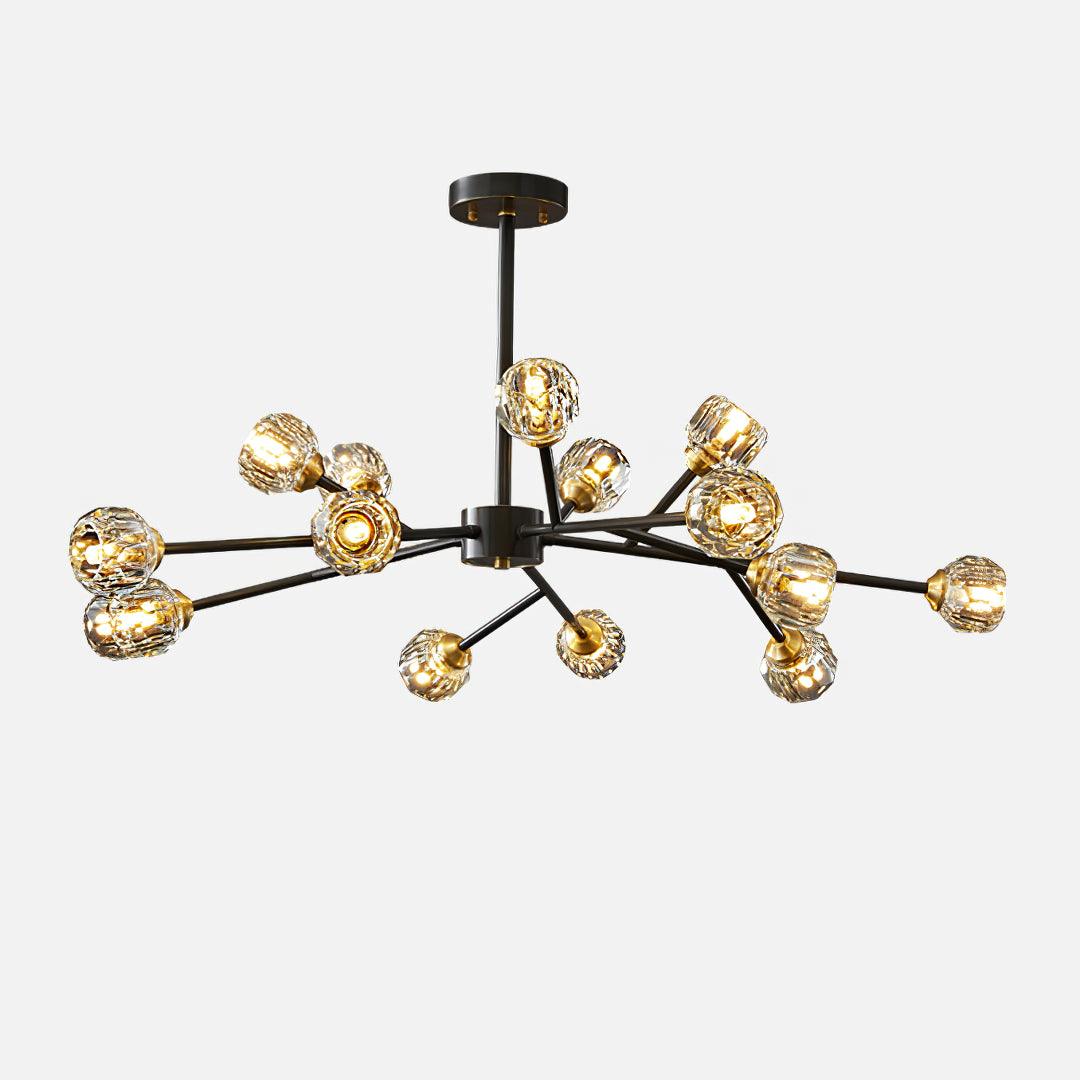 Lustra Kristallkugel Pendelleuchte Messing Cluster-Letslighting