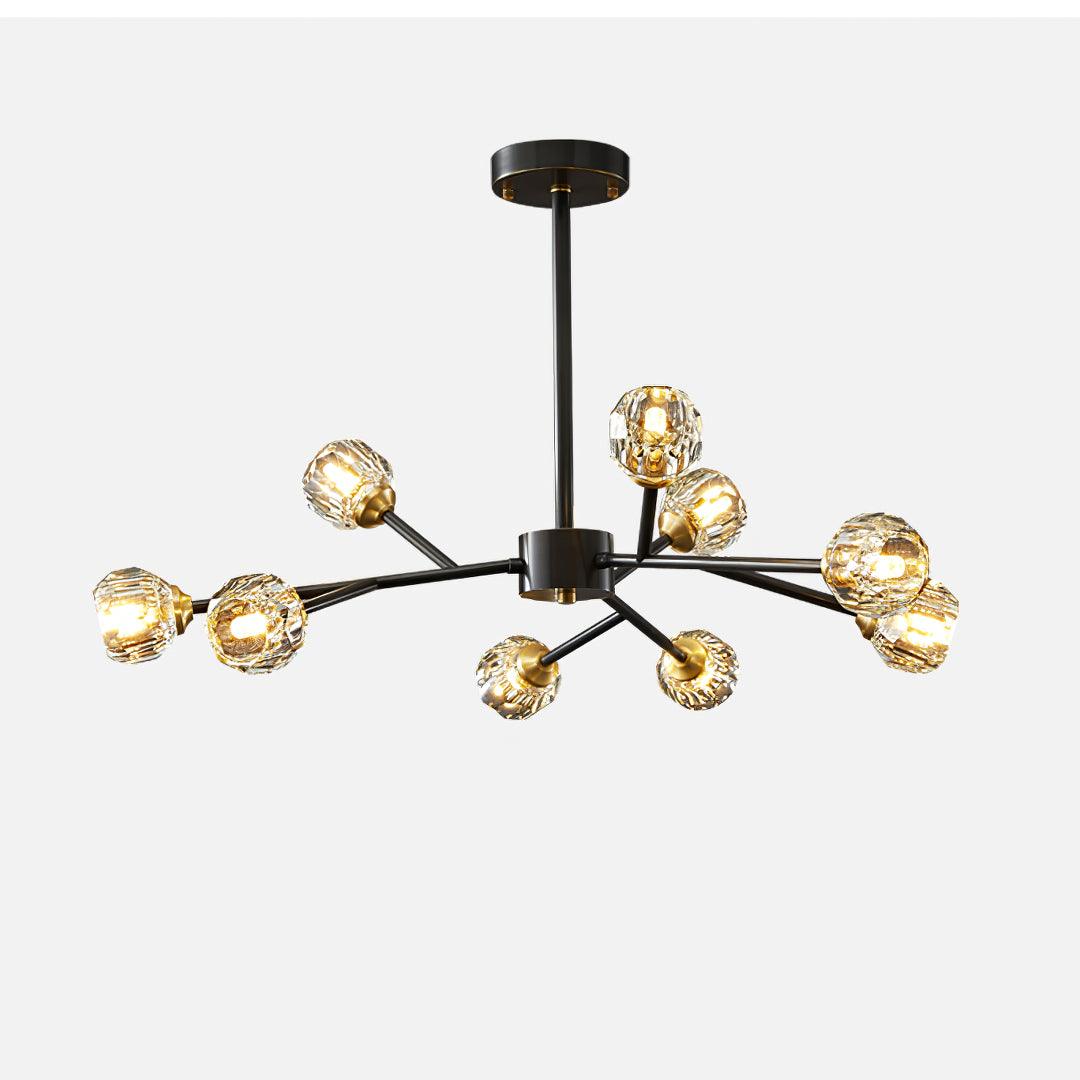 Lustra Kristallkugel Pendelleuchte Messing Cluster-Letslighting