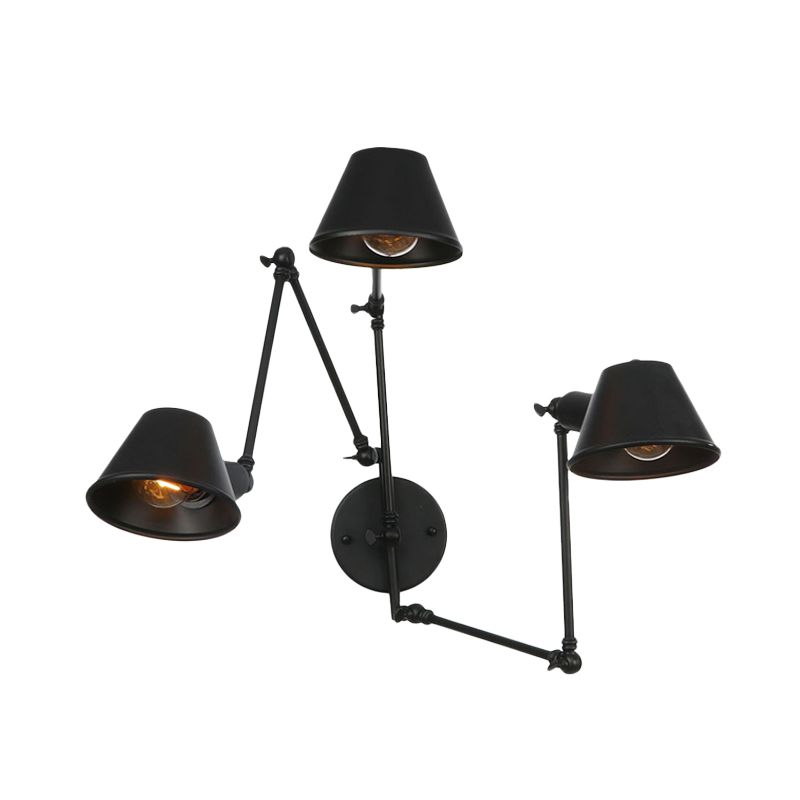 Silva Verstellbare Wandleuchte, Schwarz/Rost, Metall, Schlafzimmer