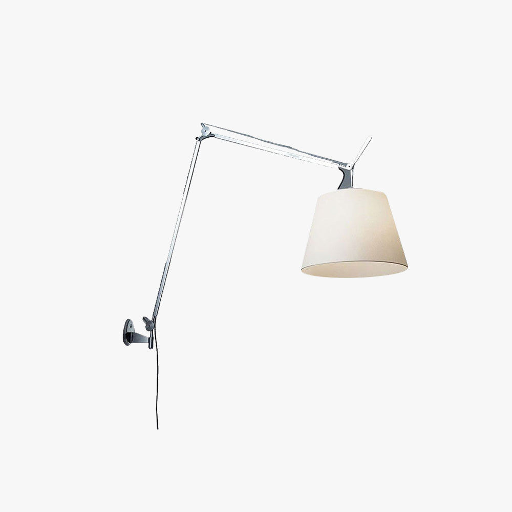 Silva Modern Wandleuchte, Kuppel, Metall/Textil, Silber, Wohnzimmer
