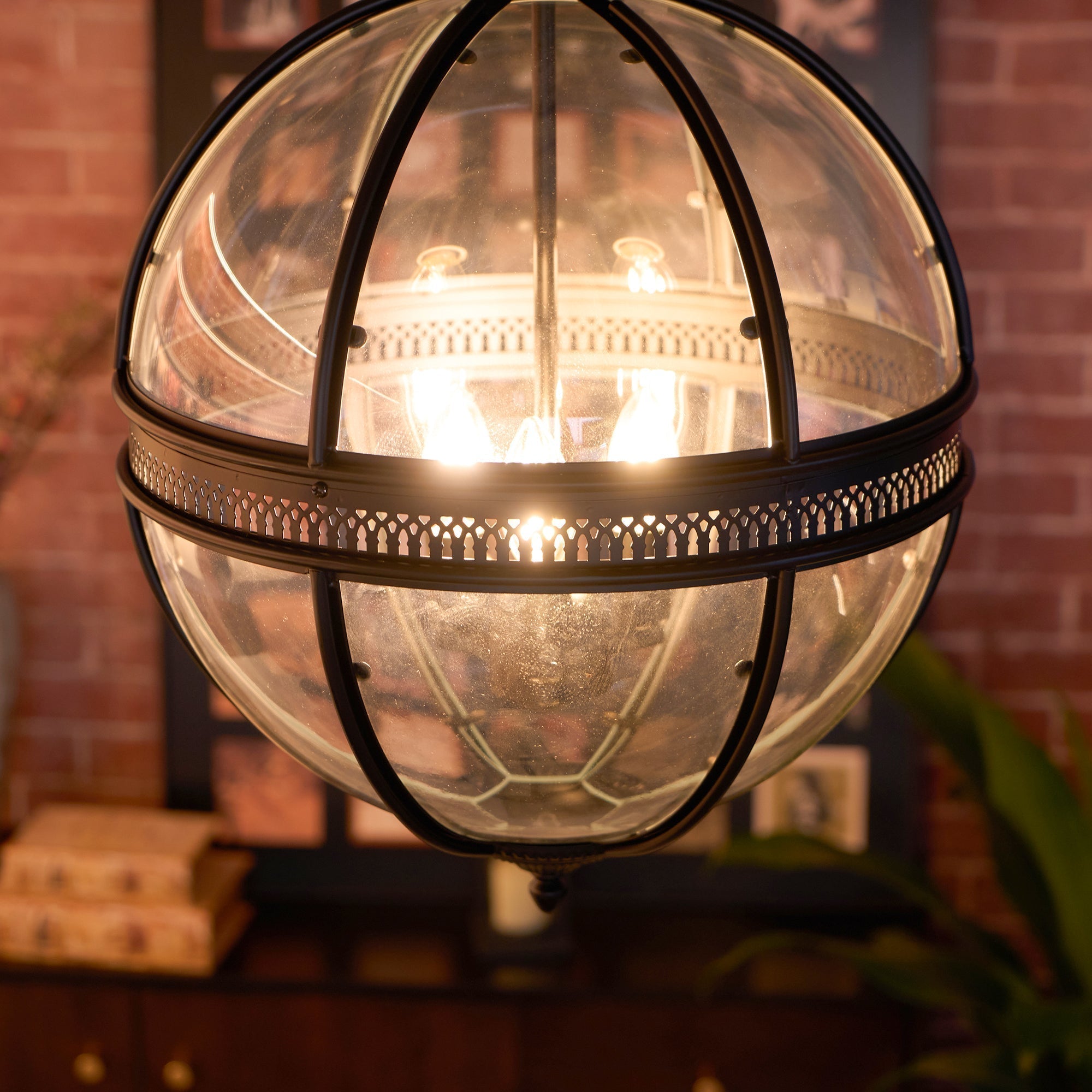 Edward Retro Pendelleuchte aus Glas
